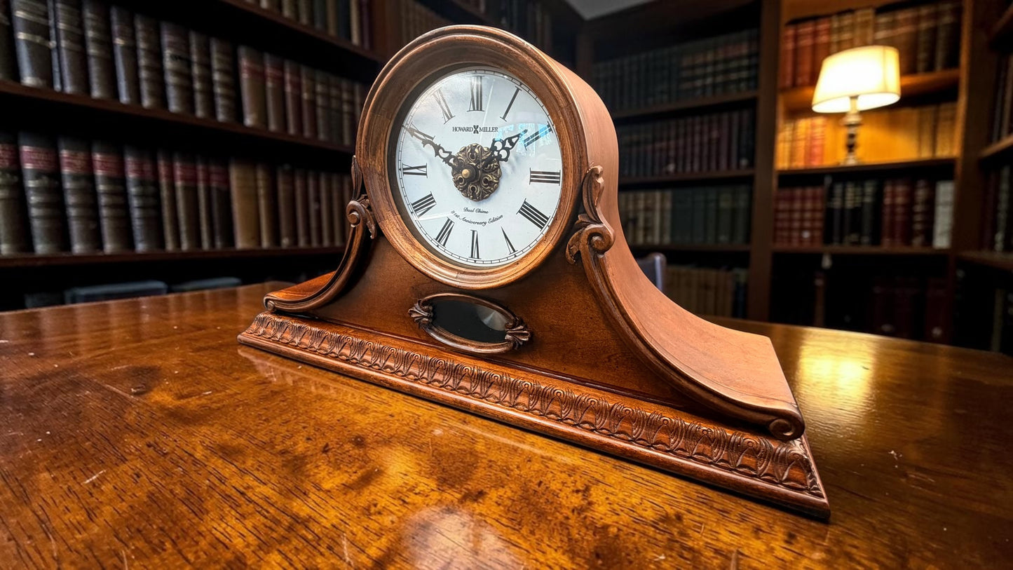 Howard Miller 81st Anniversary Edition Dual Chime Mantel Clock with Kieninger Quartz Movement & Pendulum