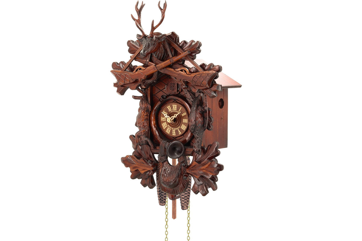 Anton Schneider 31/9 Cervus Nobilis cuckoo clock, side view