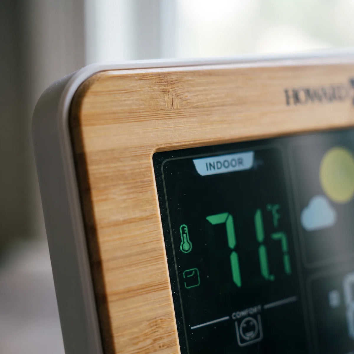 Howard Miller Bamboo Weather Station Alarm Clock 645846 - manufacturer view 4