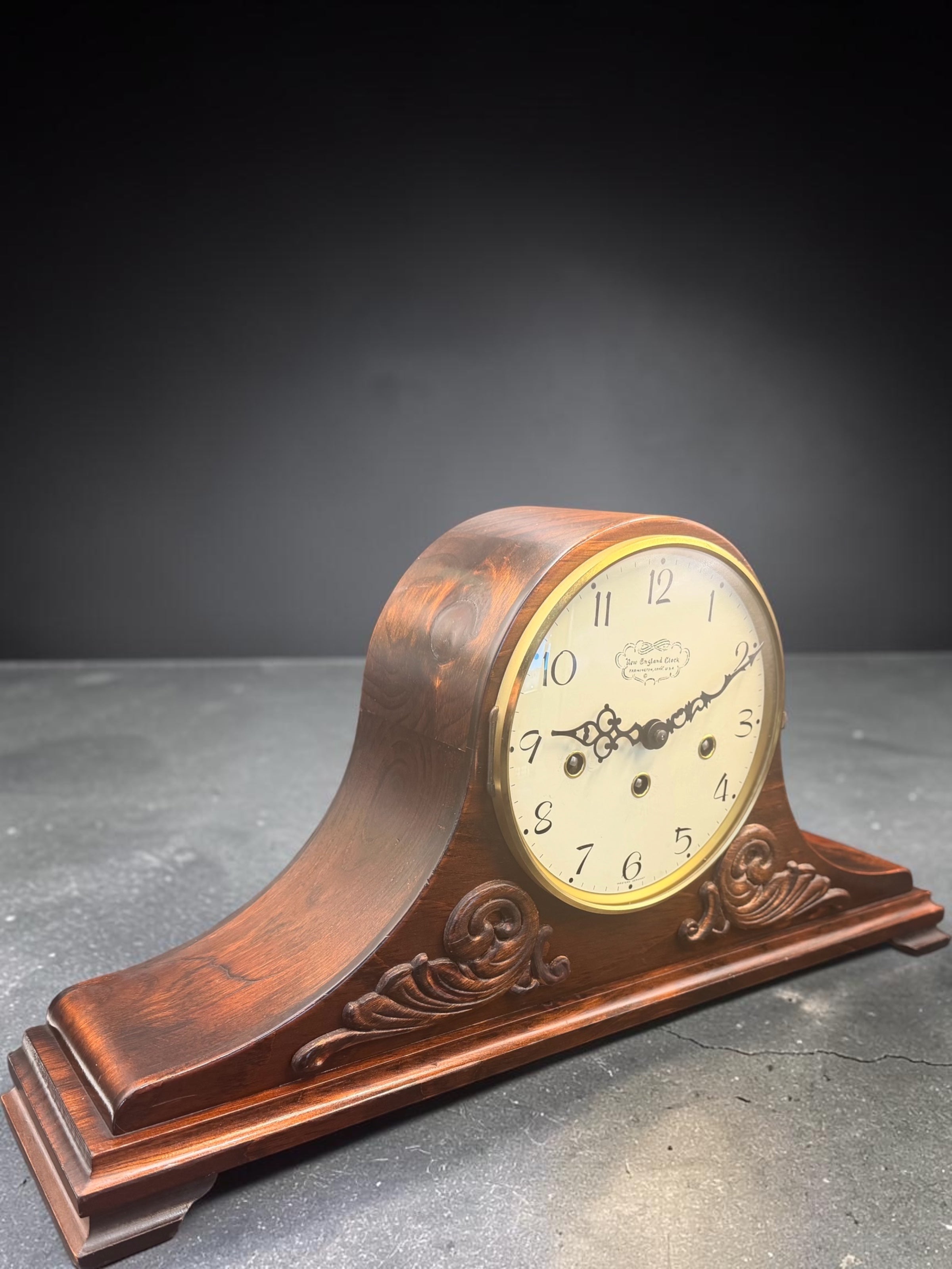 New England Clock Tambour Mantel Clock – Hermle Westminster Chime Movement
