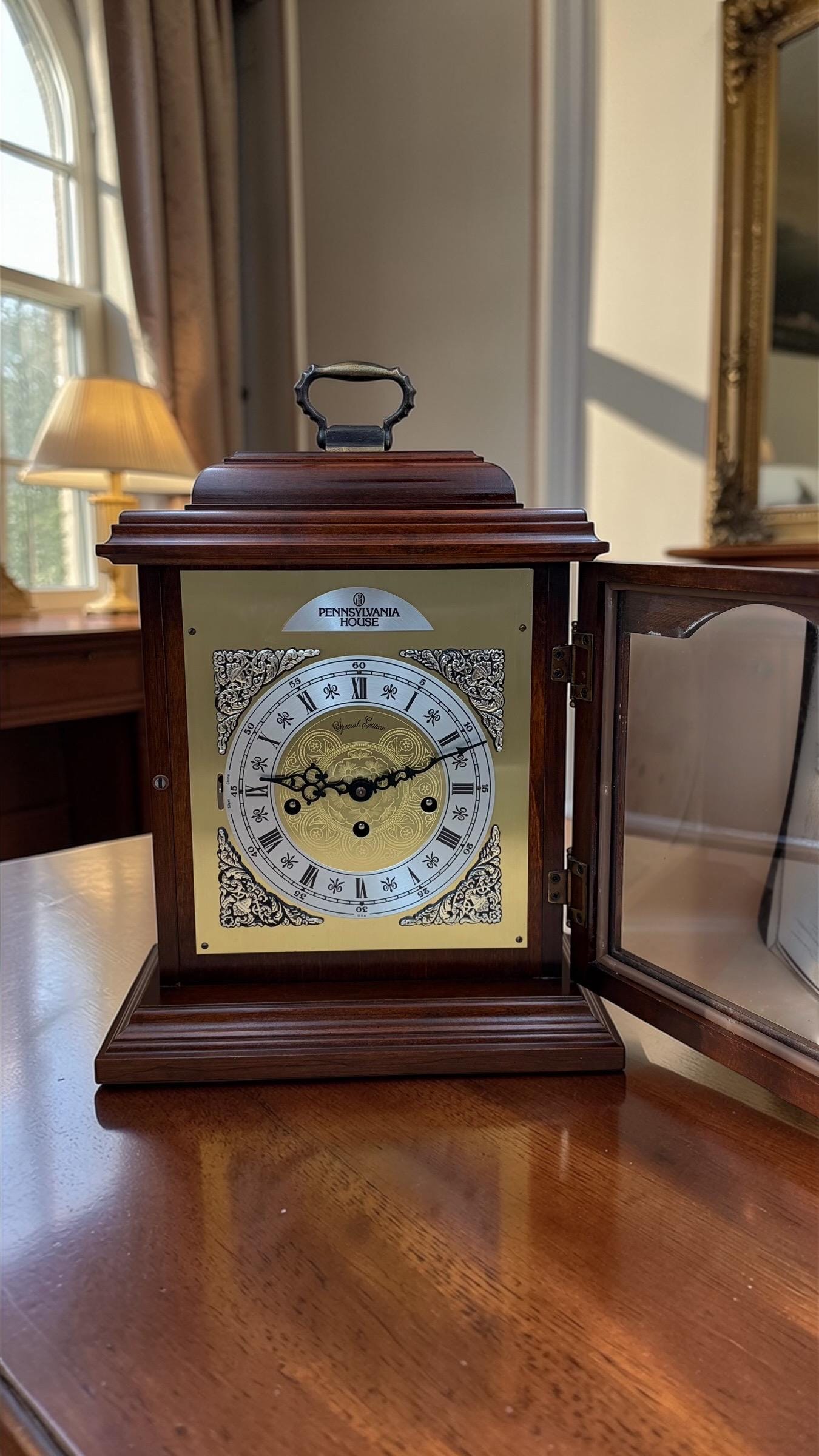 Pennsylvania House Mantel Clock – Brand New Hermle Movement – Westminster Chime – Heirloom Mechanical Bracket Clock