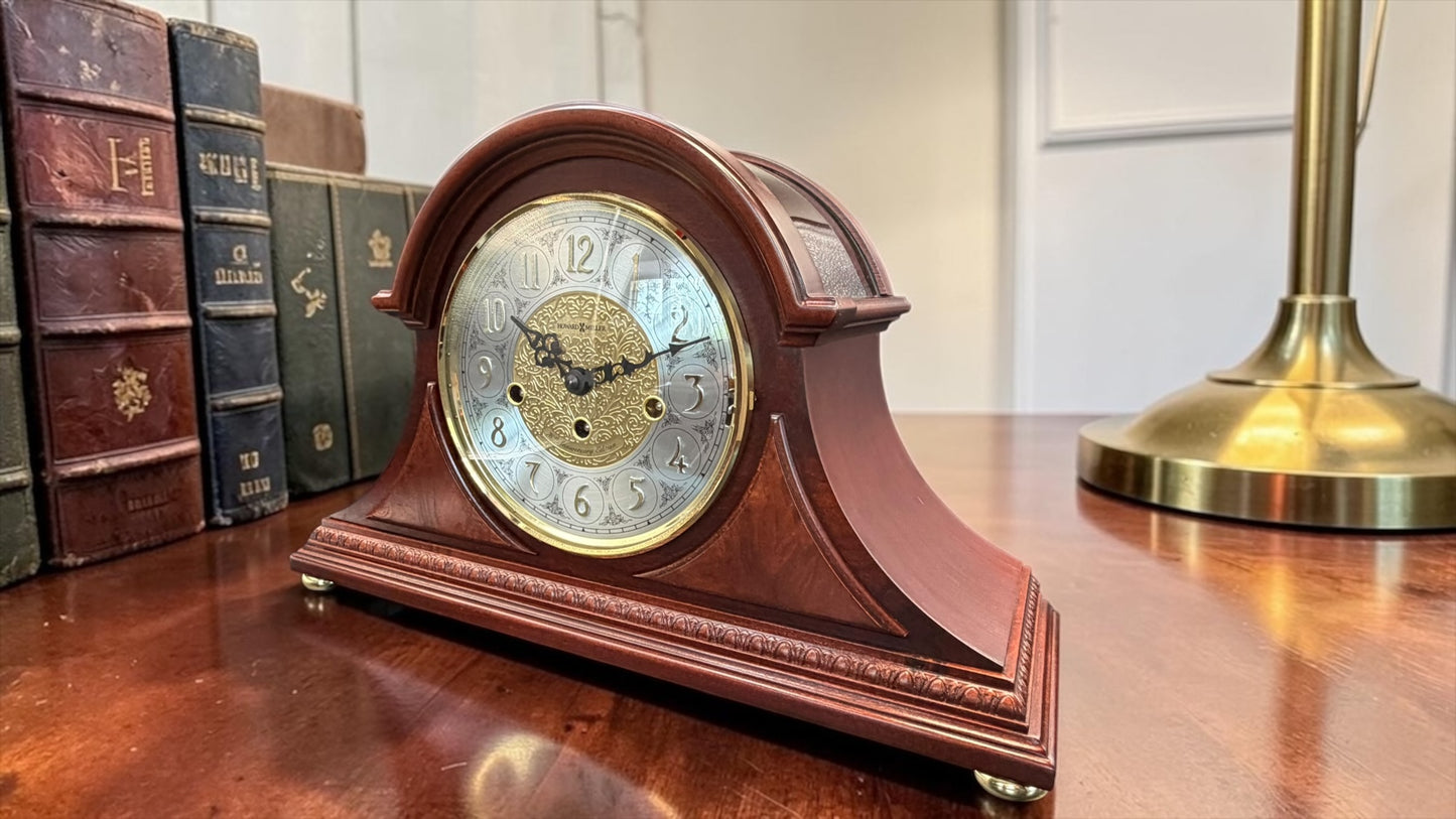 Howard Miller Barrett Mantel Clock – 76th Anniversary Edition – NOS – Kieninger German Mechanical Westminster Chime – Beveled Glass