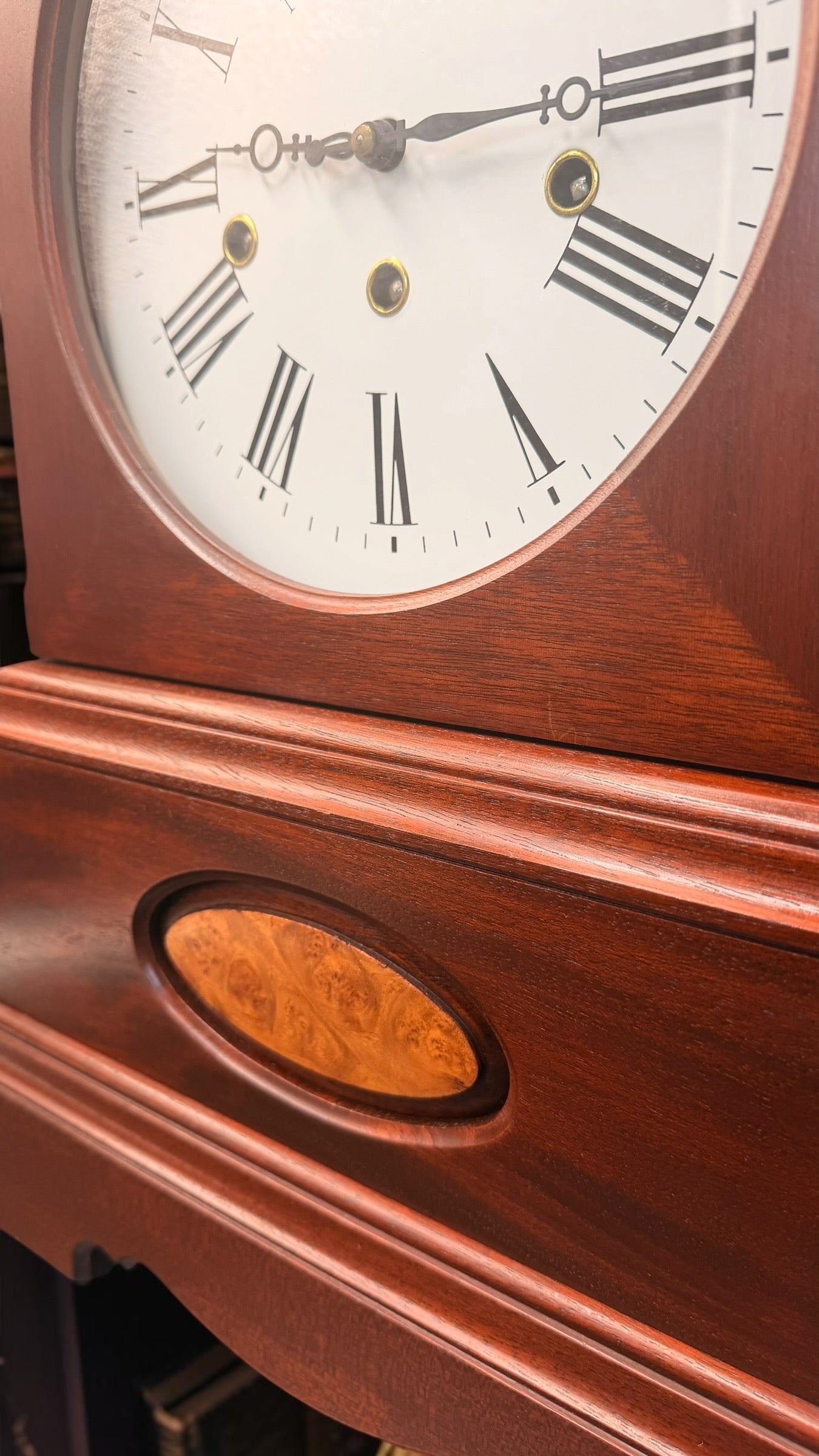 New England Clock Co Triple Chime Bracket Clock – German Hermle 1050 Mechanical Movement – Shelf Clock