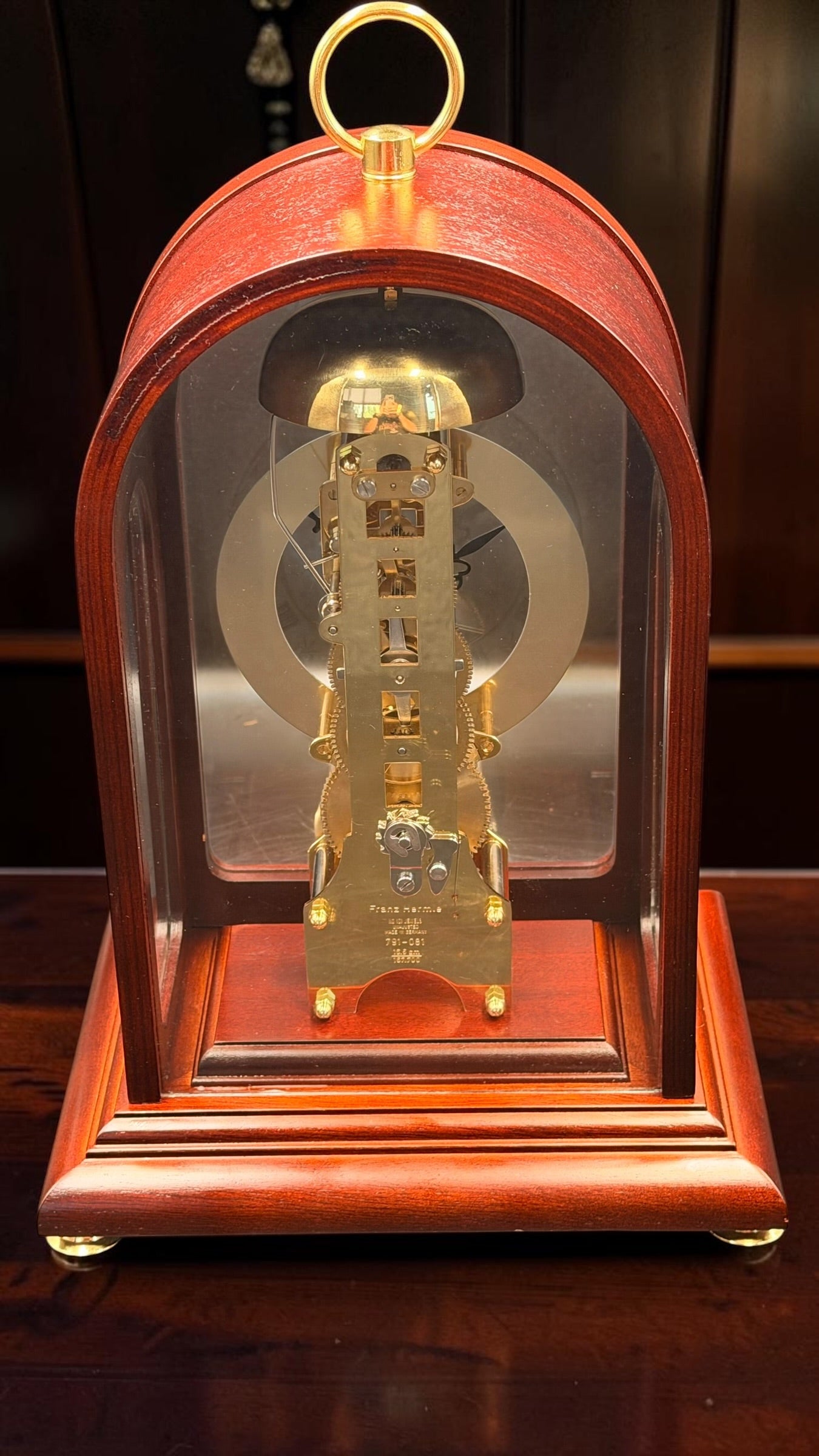 Franz Hermle Mechanical Skeleton Mantel Clock – Bell Strike – Made in Germany