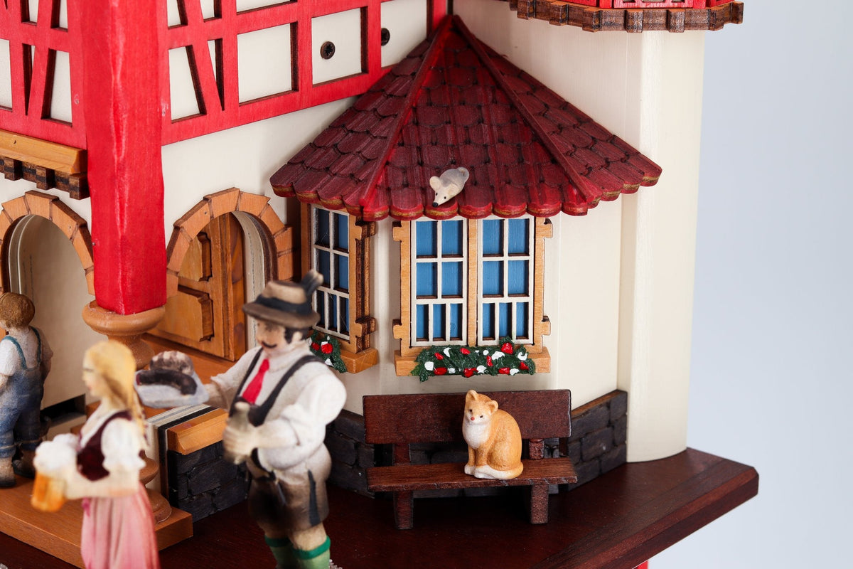 Anton Schneider 8TMT 1222/9 Town Hall Allmannsdorf cuckoo clock, detail view