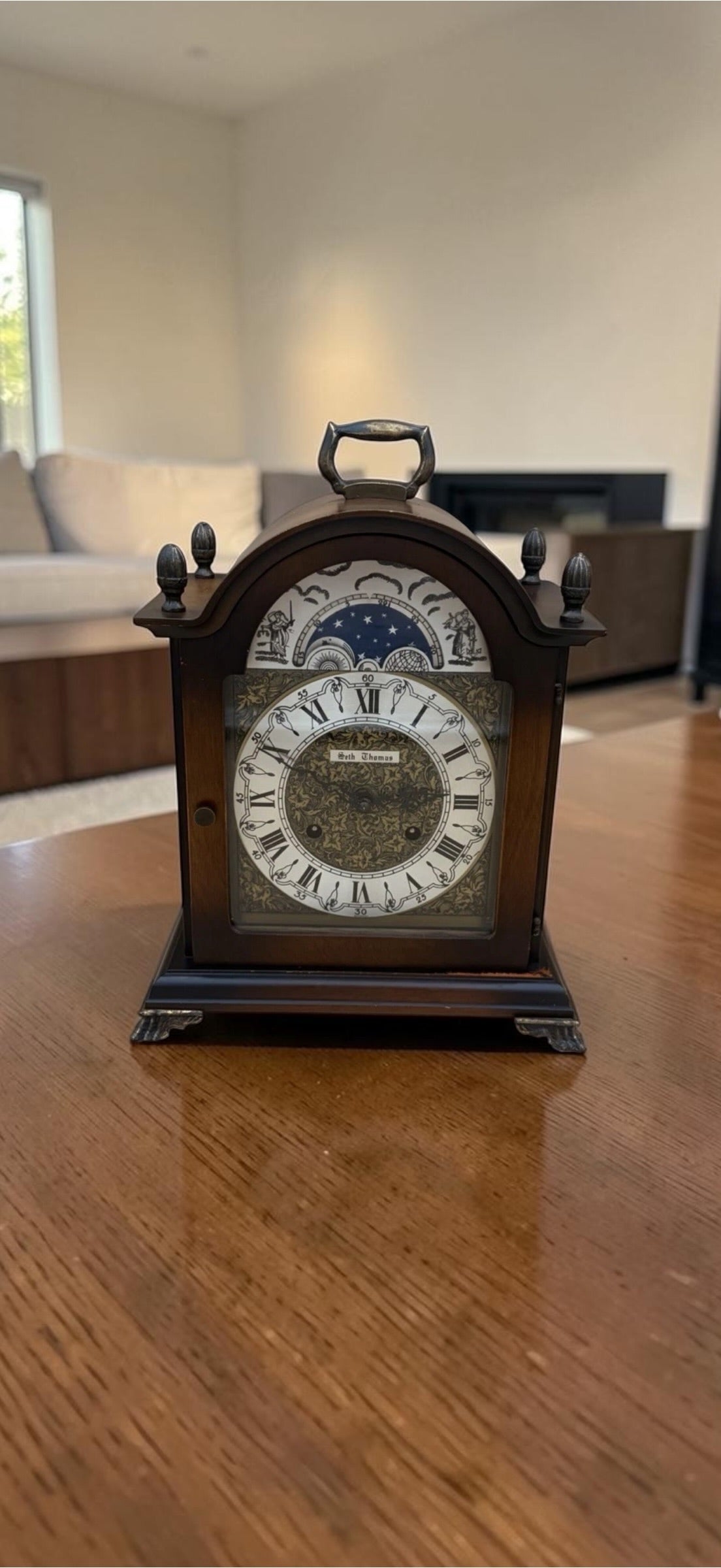 Vintage Seth Thomas Mantel Clock – Franz Hermle Bim Bam Chime Moon Phase