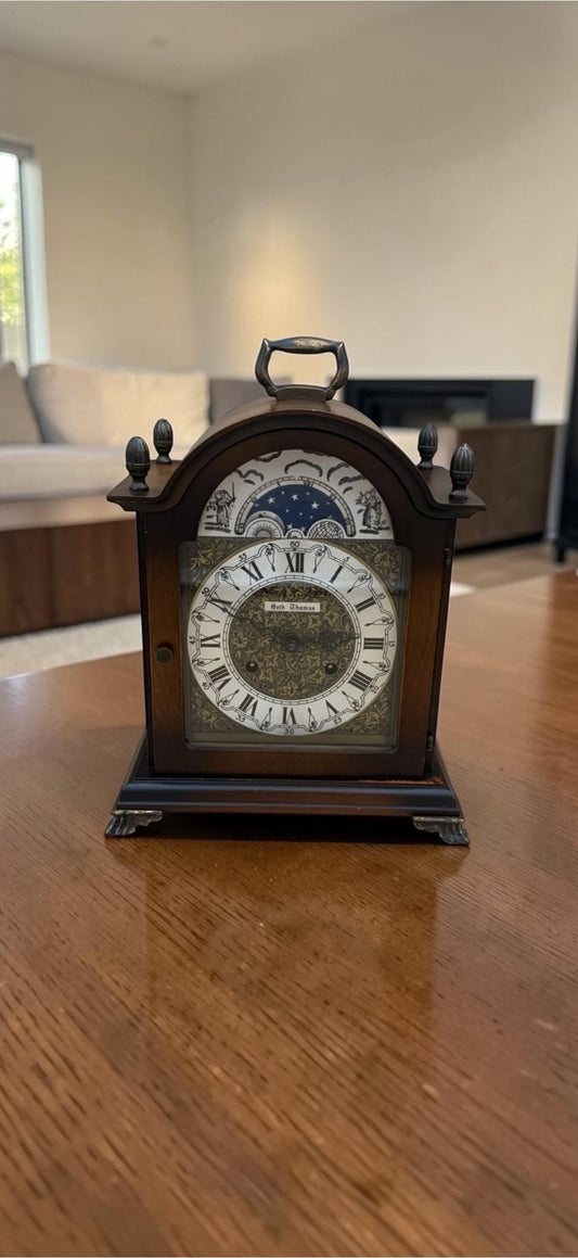 Vintage Seth Thomas Mantel Clock – Franz Hermle Bim Bam Chime Moon Phase
