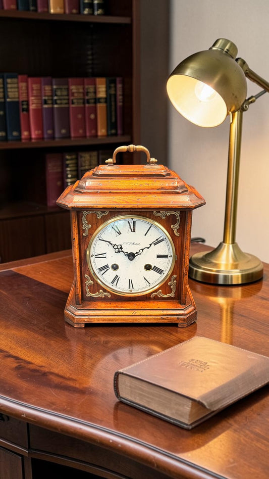 Antique P.F. Bollenbach Mantel Clock – Mechanical Wind Up Clock
