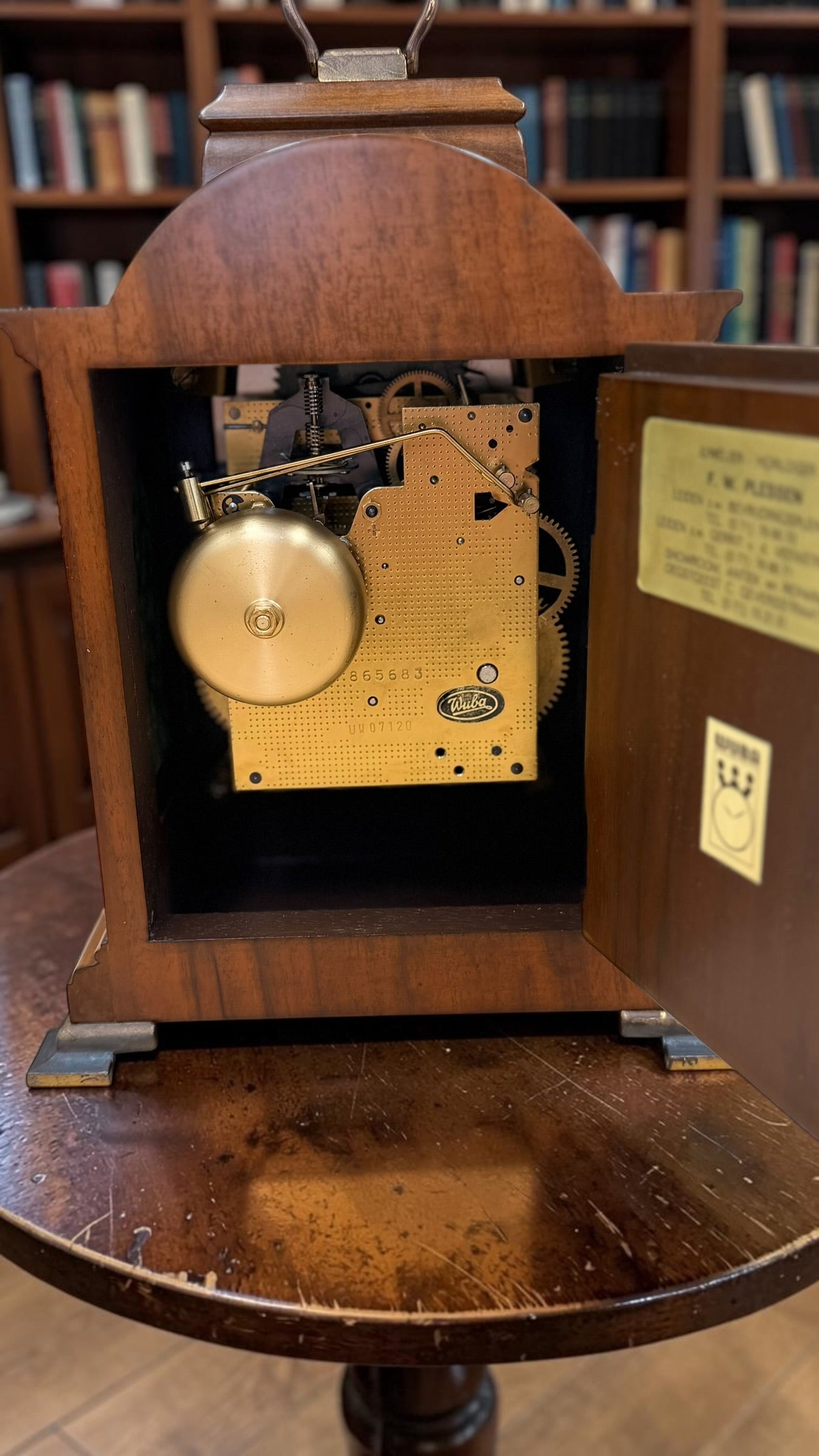 Warmink Wuba Dutch Bracket Clock – Moonphase Dial – Fully Serviced