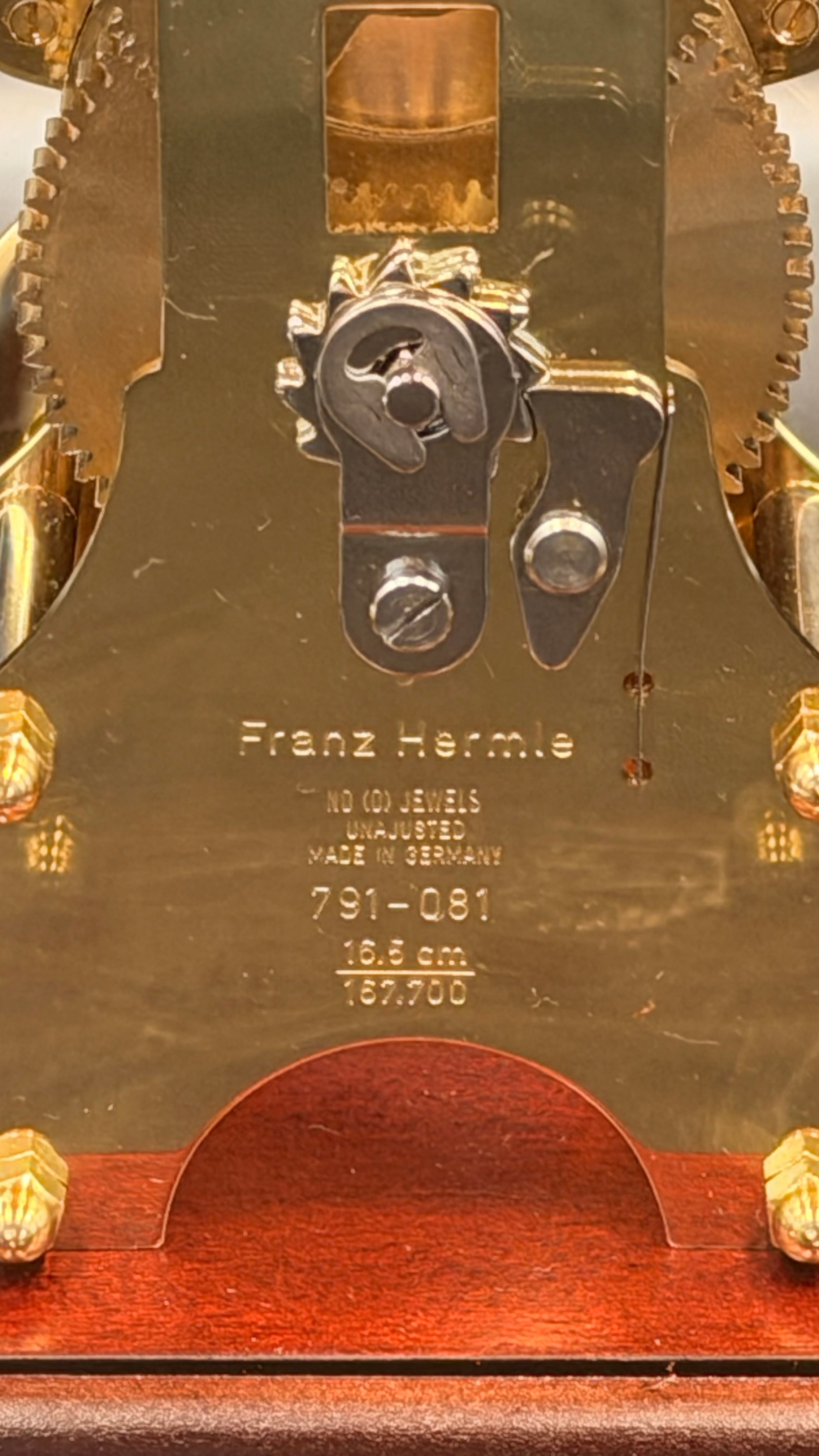 Franz Hermle Mechanical Skeleton Mantel Clock – Bell Strike – Made in Germany