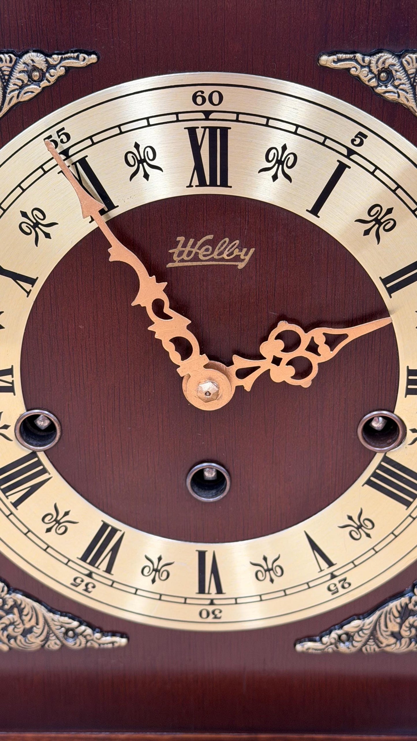 Vintage Welby Westminster Bracket Clock – German Hermle Movement – Freshly Cleaned & Oiled