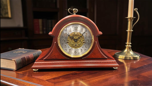 Howard Miller Barrett Mantel Clock – Cherry Tambour Case, Kieninger Westminster Chime