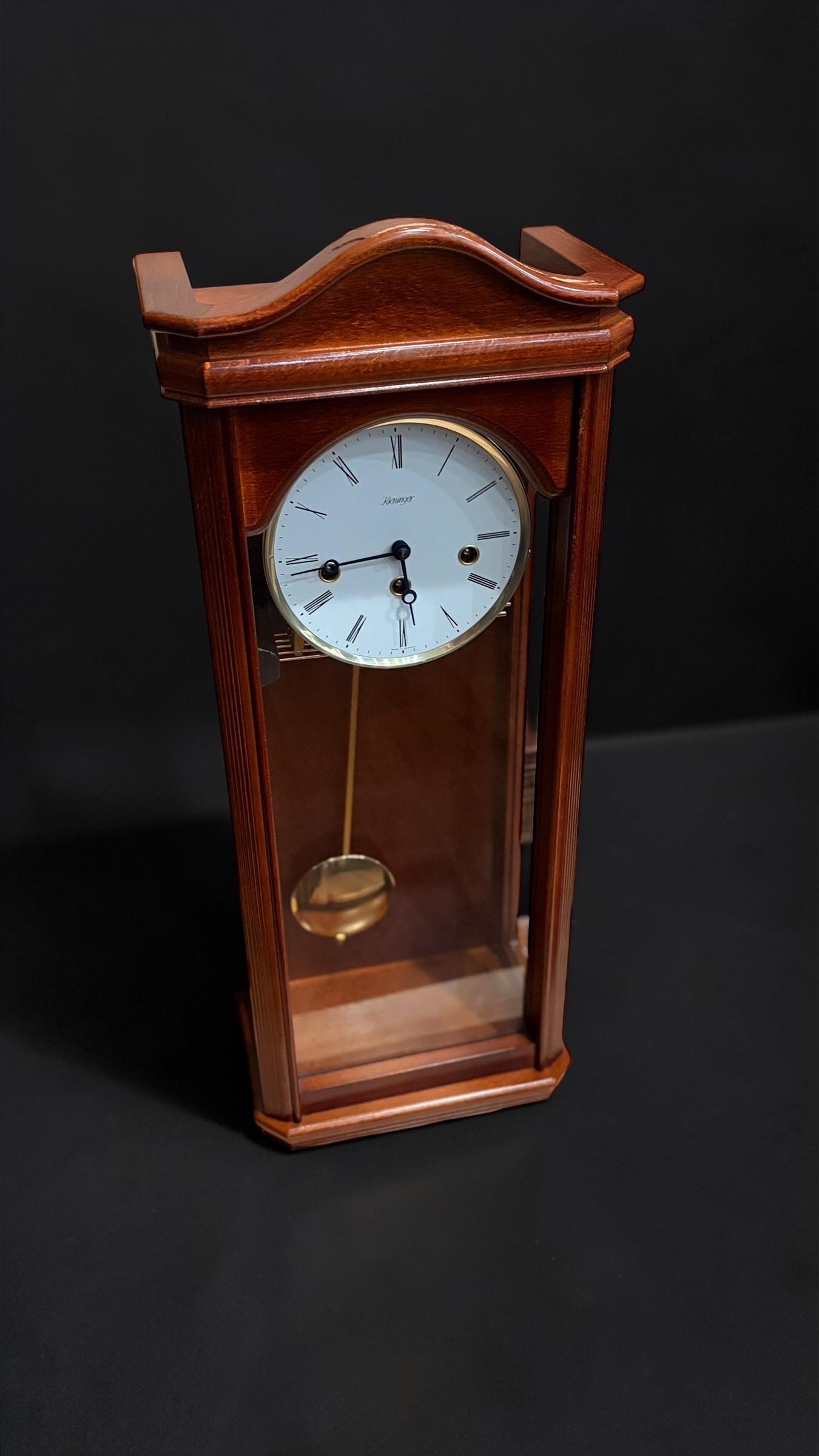 Vintage Kieninger Walnut Wall Clock – German Made Pendulum Clock