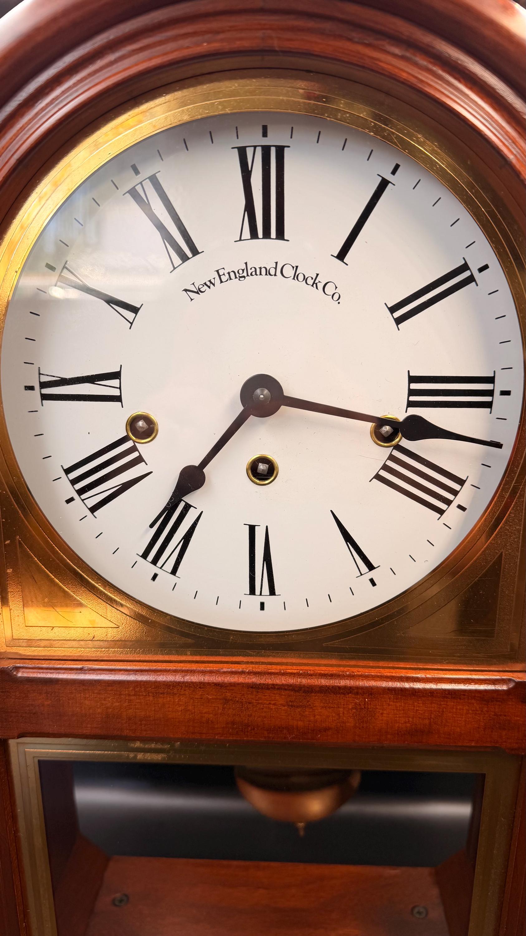 Large New England Clock Co Westminster Chime Mantel Clock - READ DESCRIPTION PLEASE