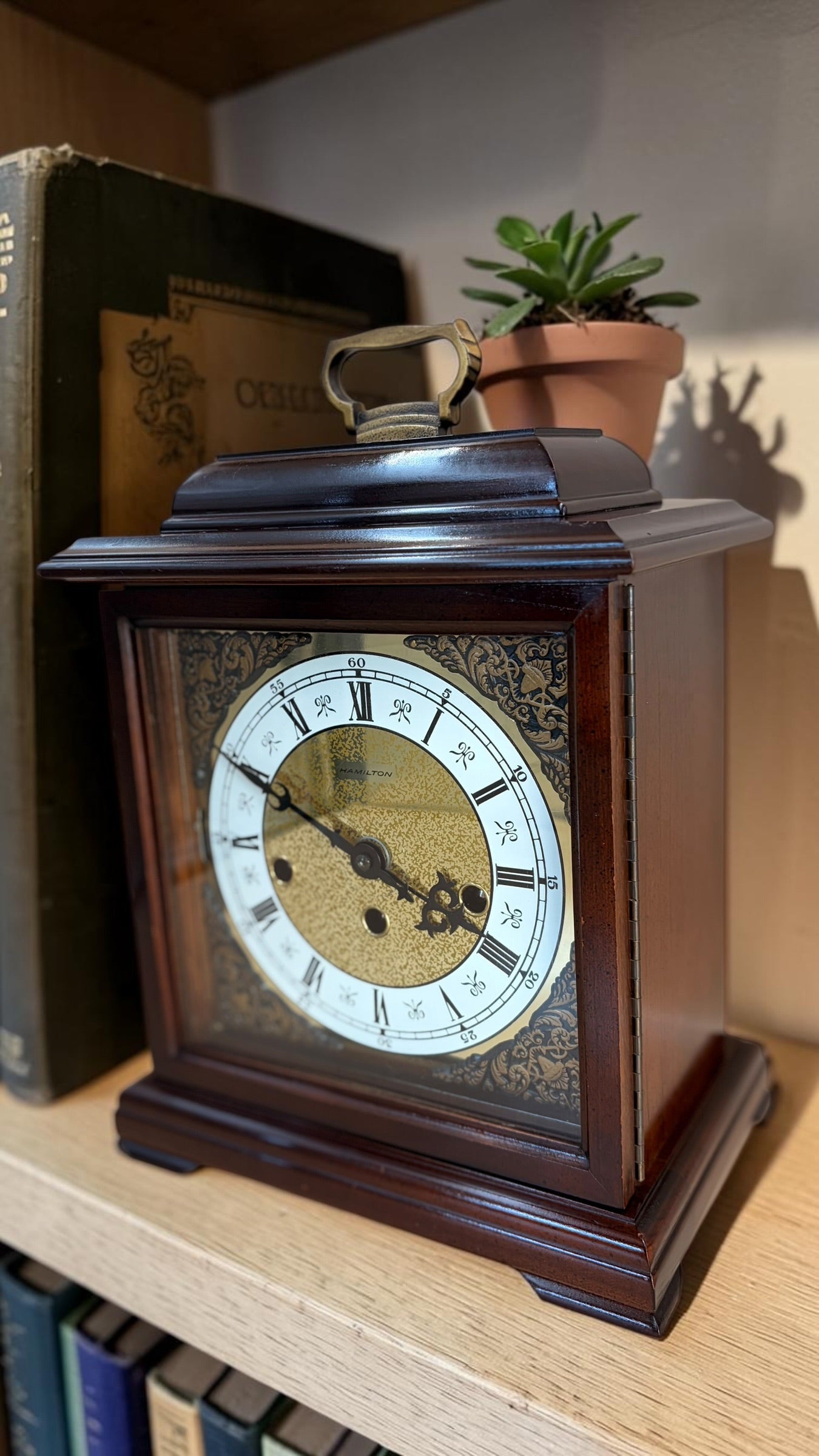 Vintage Hamilton Mechanical Mantel Clock – Westminster Chime – German Movement – Freshly Serviced