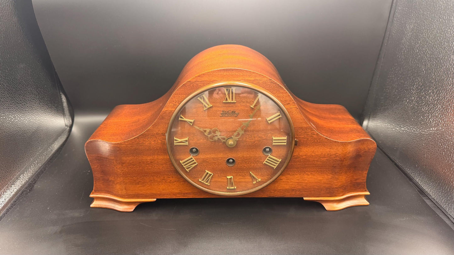 Vintage Welby Westminster Mantel Clock – German 3-Train Mechanical, Chimes Quarterly, Serviced