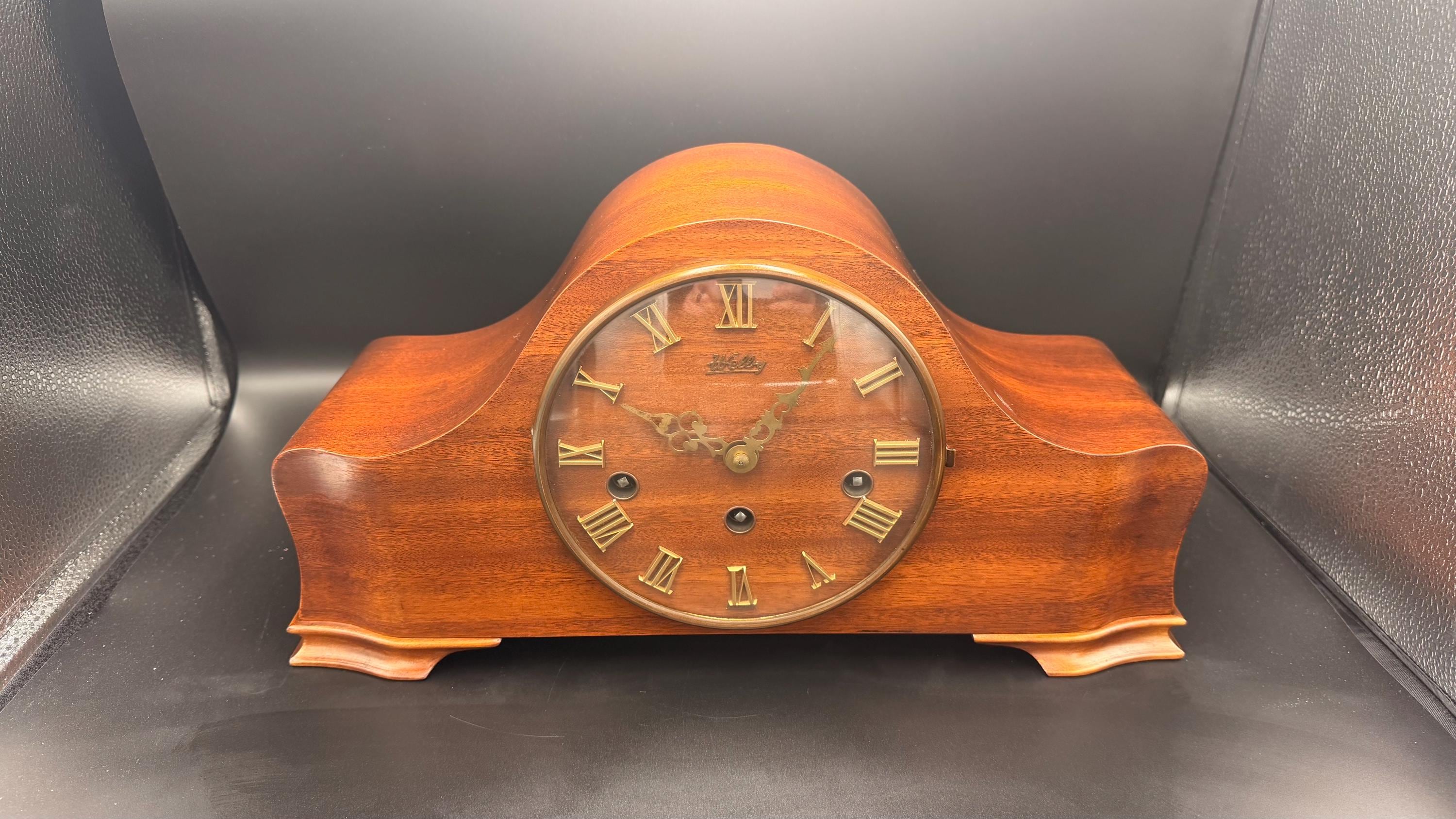 Vintage Welby Westminster Mantel Clock – German 3-Train Mechanical, Chimes Quarterly, Serviced