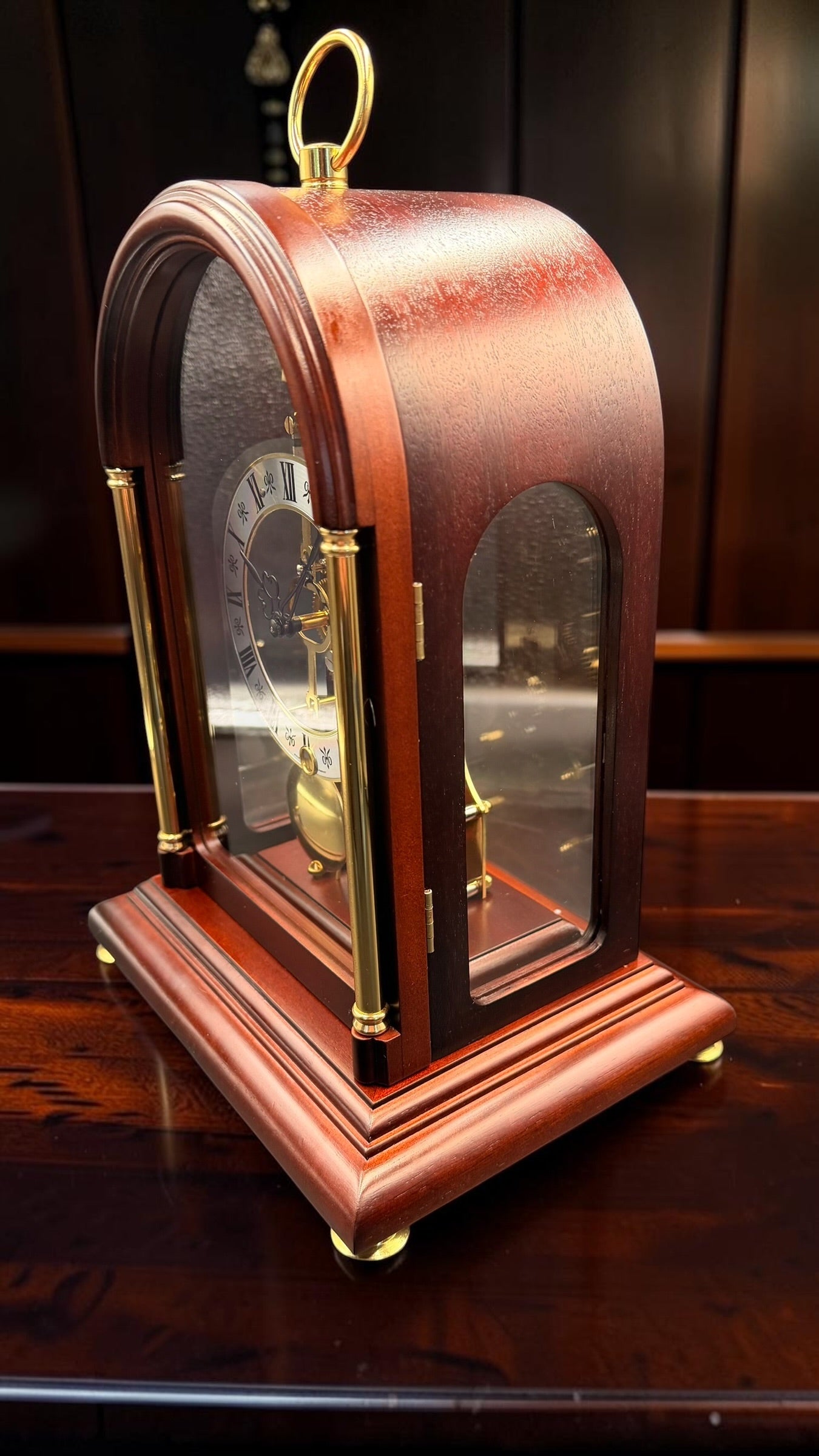 Franz Hermle Mechanical Skeleton Mantel Clock – Bell Strike – Made in Germany
