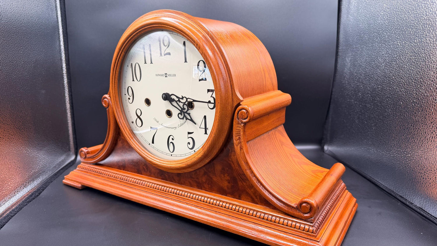 Howard Miller Hadley 78th Anniversary Edition - Burl Wood Mantel Clock – Kieninger Westminster Chime