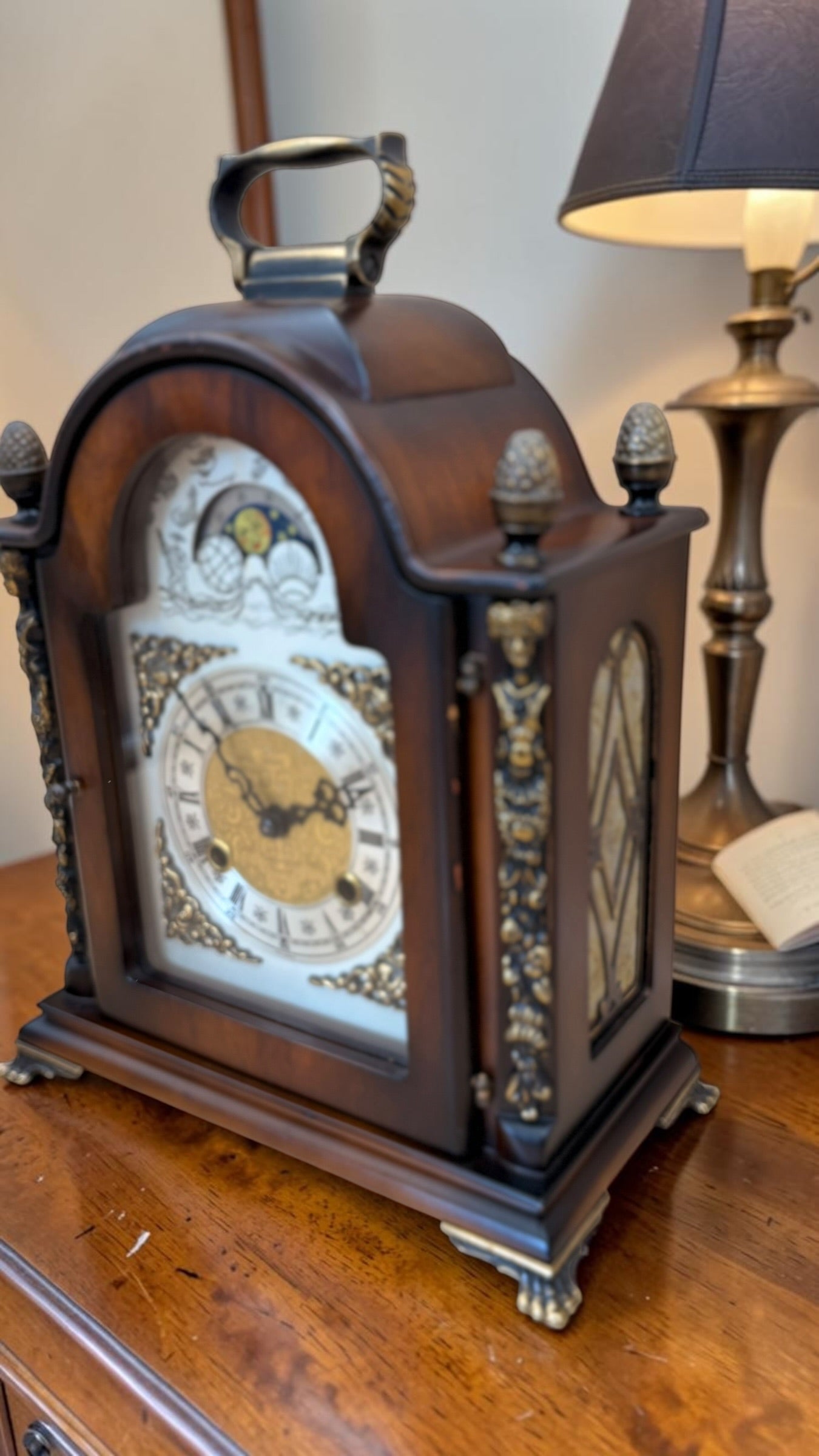 Hermle Bracket Mantel Clock – New Movement, Bim-Bam Strike