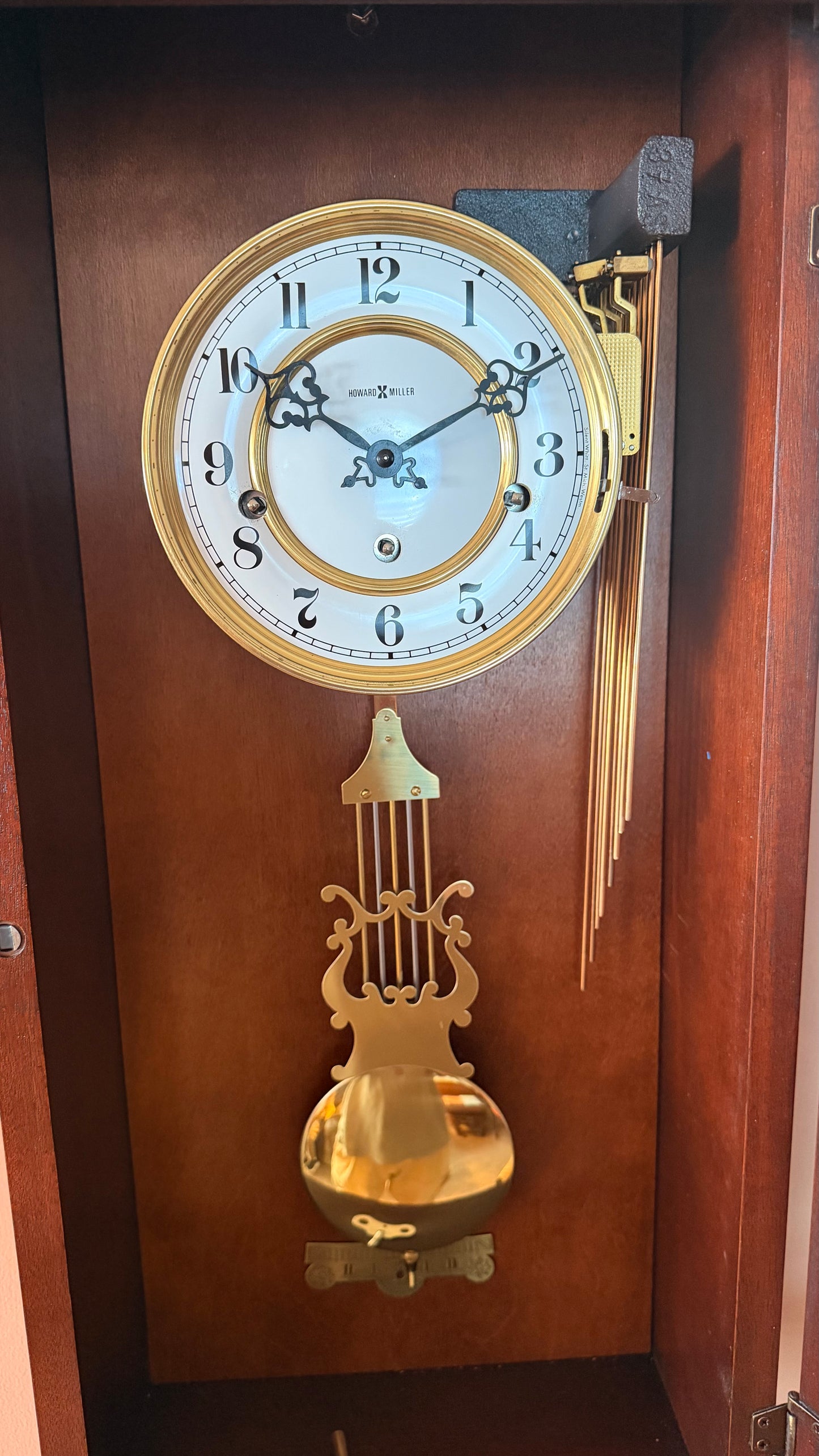 Howard Miller Jennison Triple Chime Wall Clock – Serviced Mechanical Movement