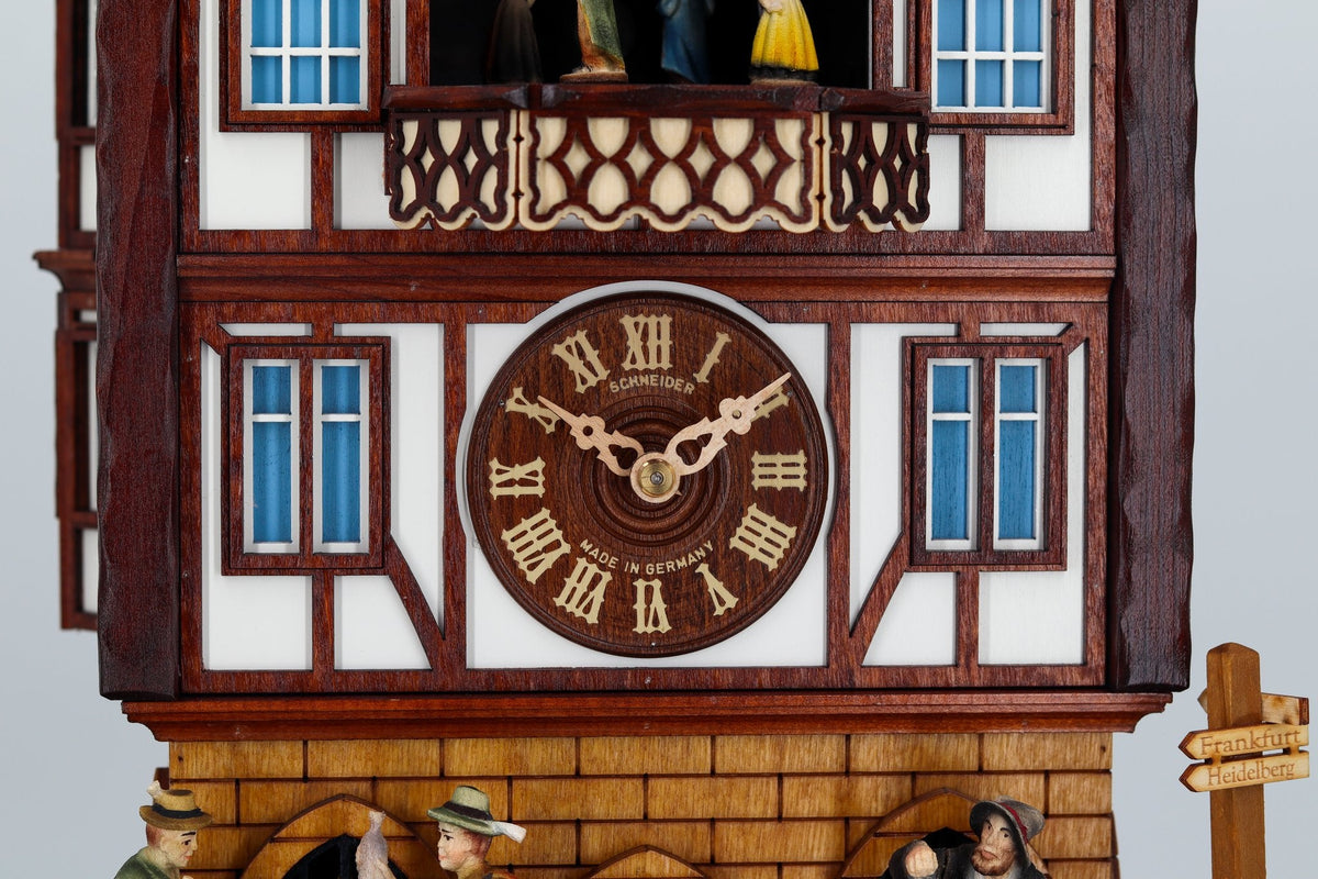 Anton Schneider 8TMT 1220/9 Town Hall Alsfeld cuckoo clock, detail view