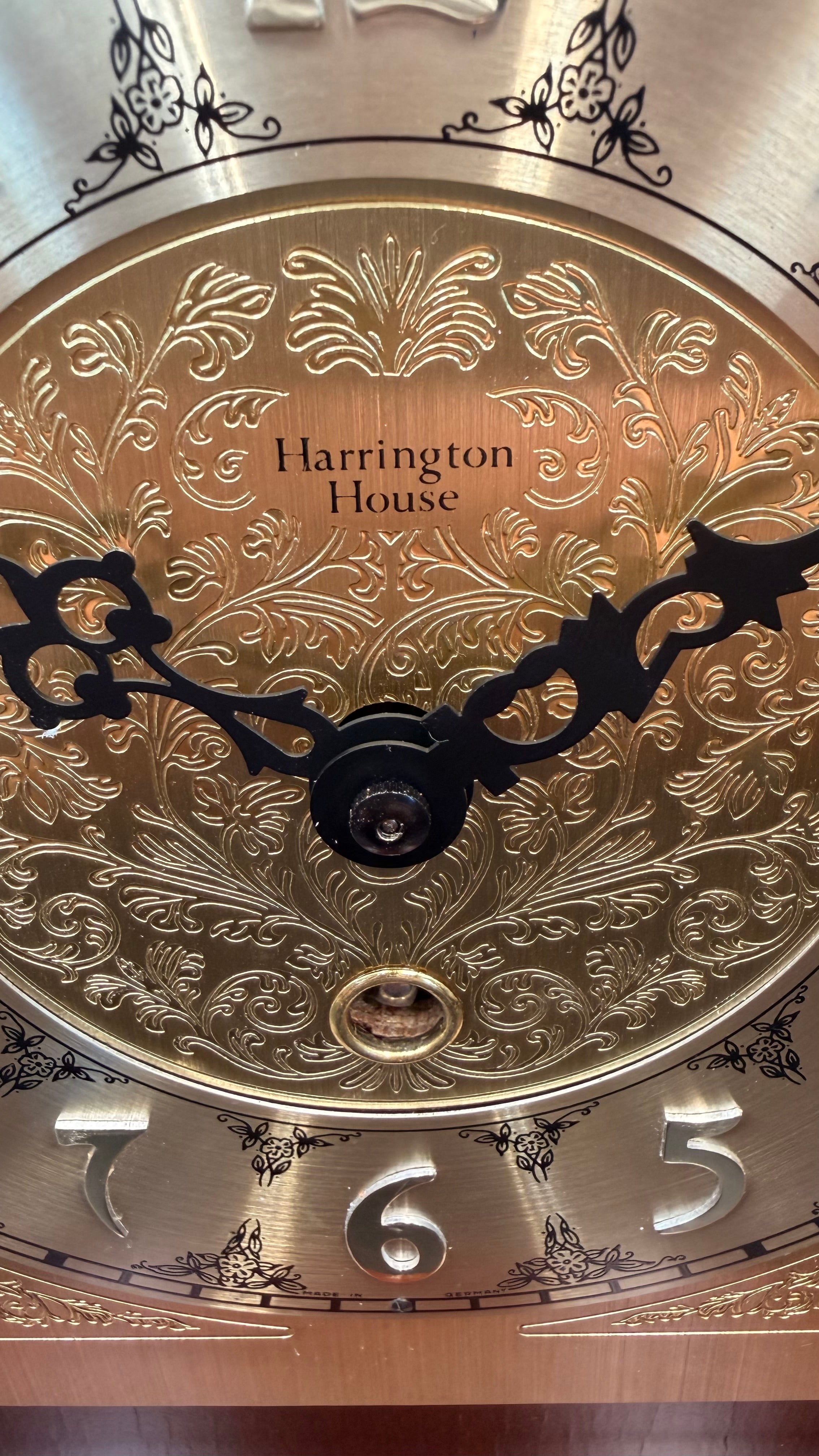 Harrington House Triple Chime Bracket Clock Franz Hermle 1051-020 Mechanical Movement Beveled Glass Germany