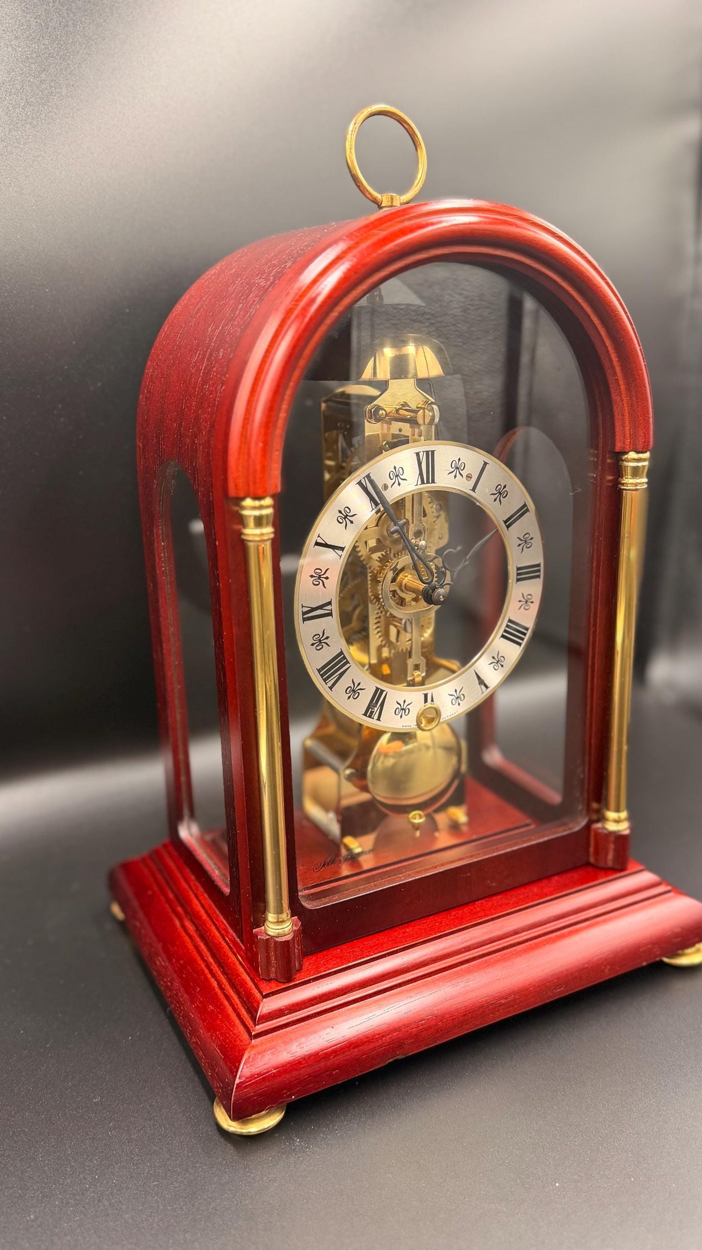 Seth Thomas Skeleton Clock – Hermle Movement, Mahogany Case