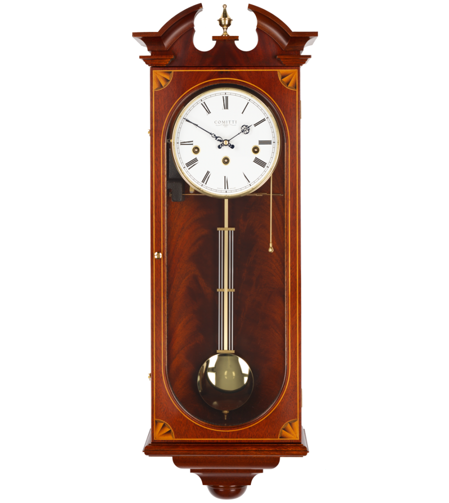 Comitti The Sheraton Wall Clock – Mahogany – front view