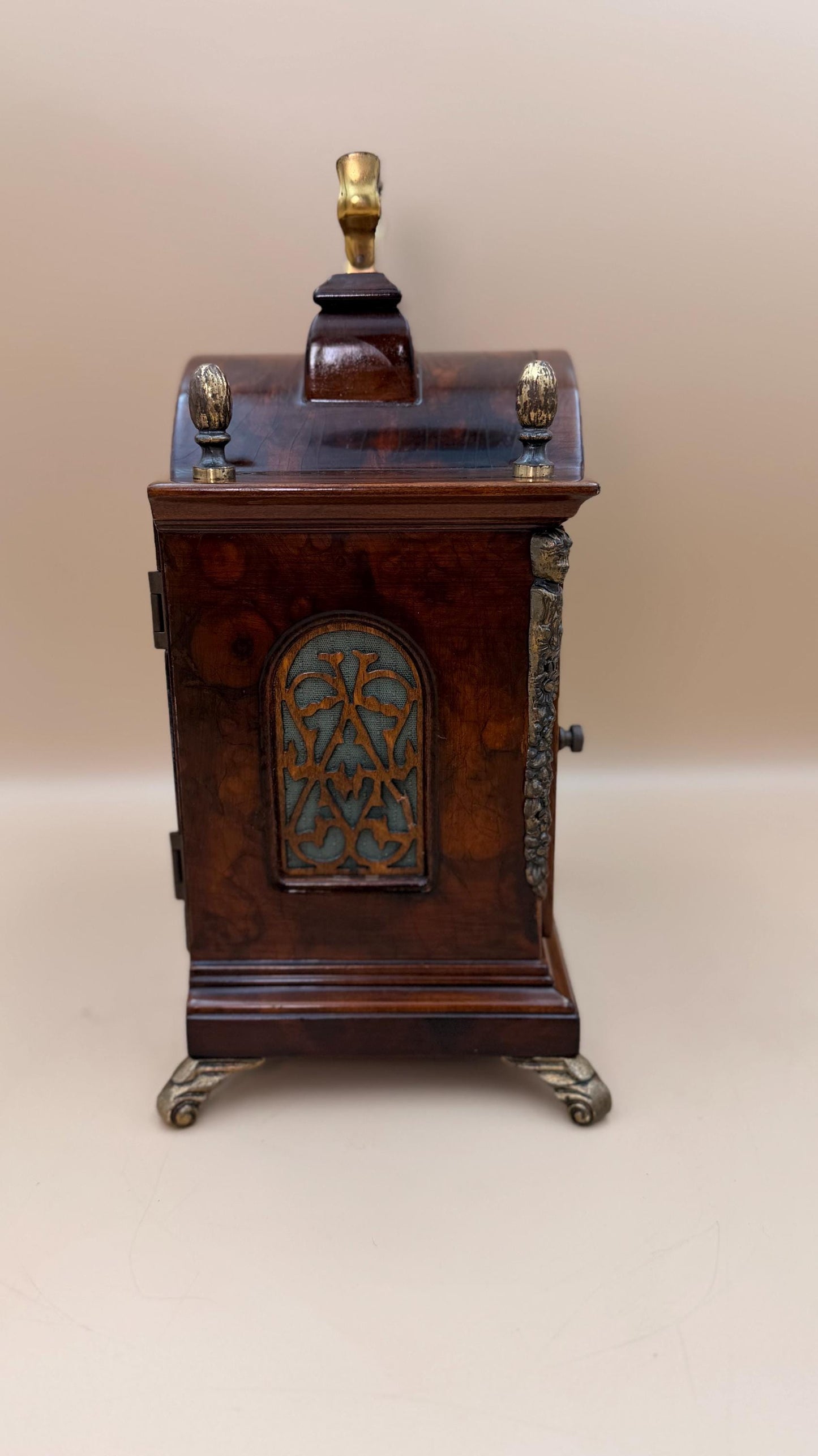 Antique Warmink (Wuba) Dutch Mantel Clock – Moon Phase Dial – Bell Strike – Serviced & Working