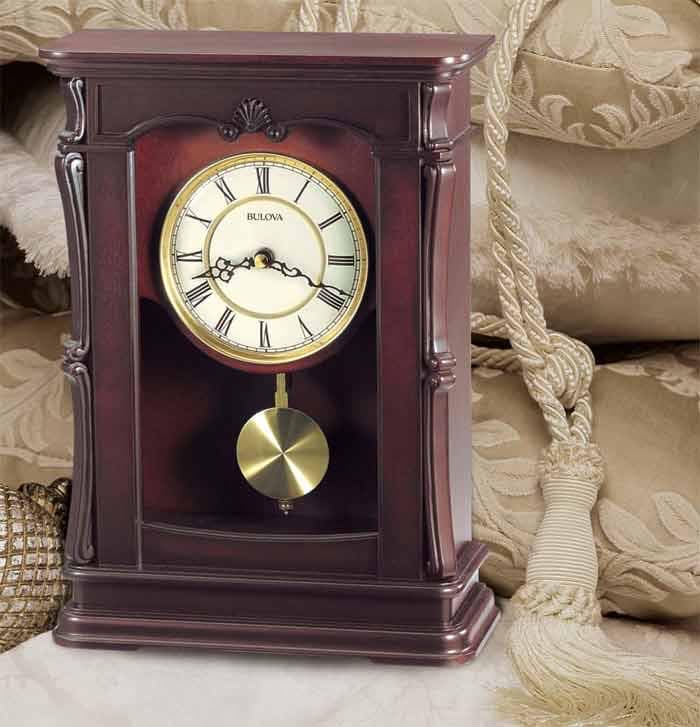 Bulova Abbeville Mantel Clock – Triple Chime Westminster, Ave Maria, Bim Bam Hardwood Case