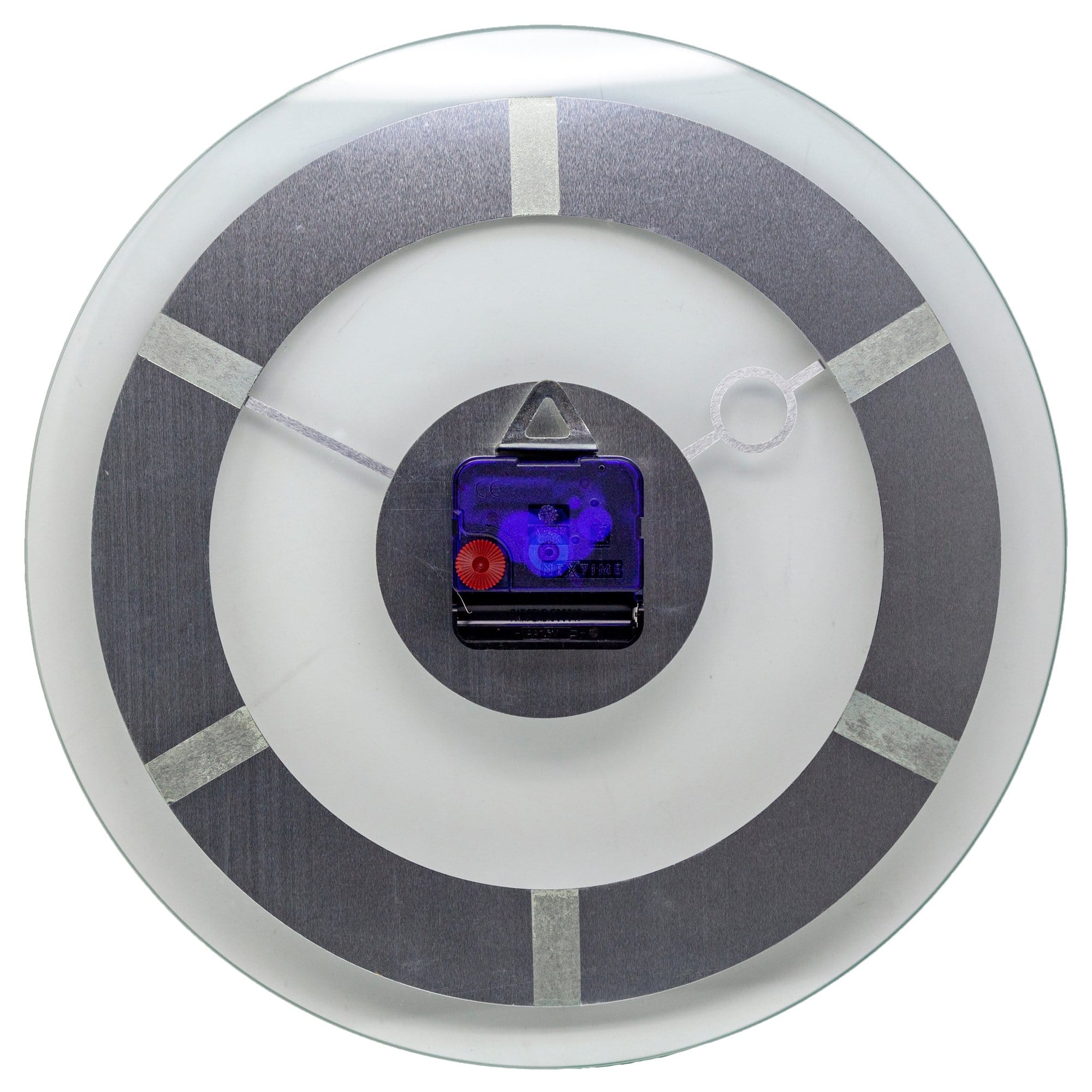 Mid- Century Modern Clear Glass Wall Clock, Silent, 12.2 inch - "Retro"