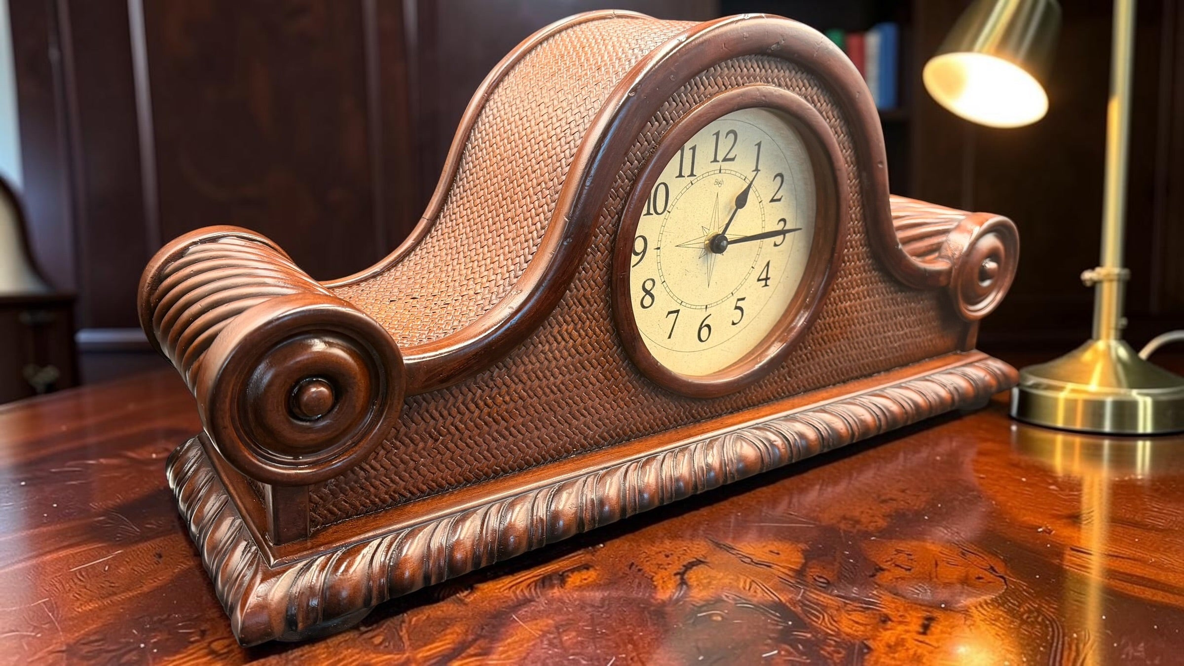Sligh Quartz Chiming Mantel Clock | German Hermle Westminster Movement | Solid Hardwood Case | Model 0535-1-NT