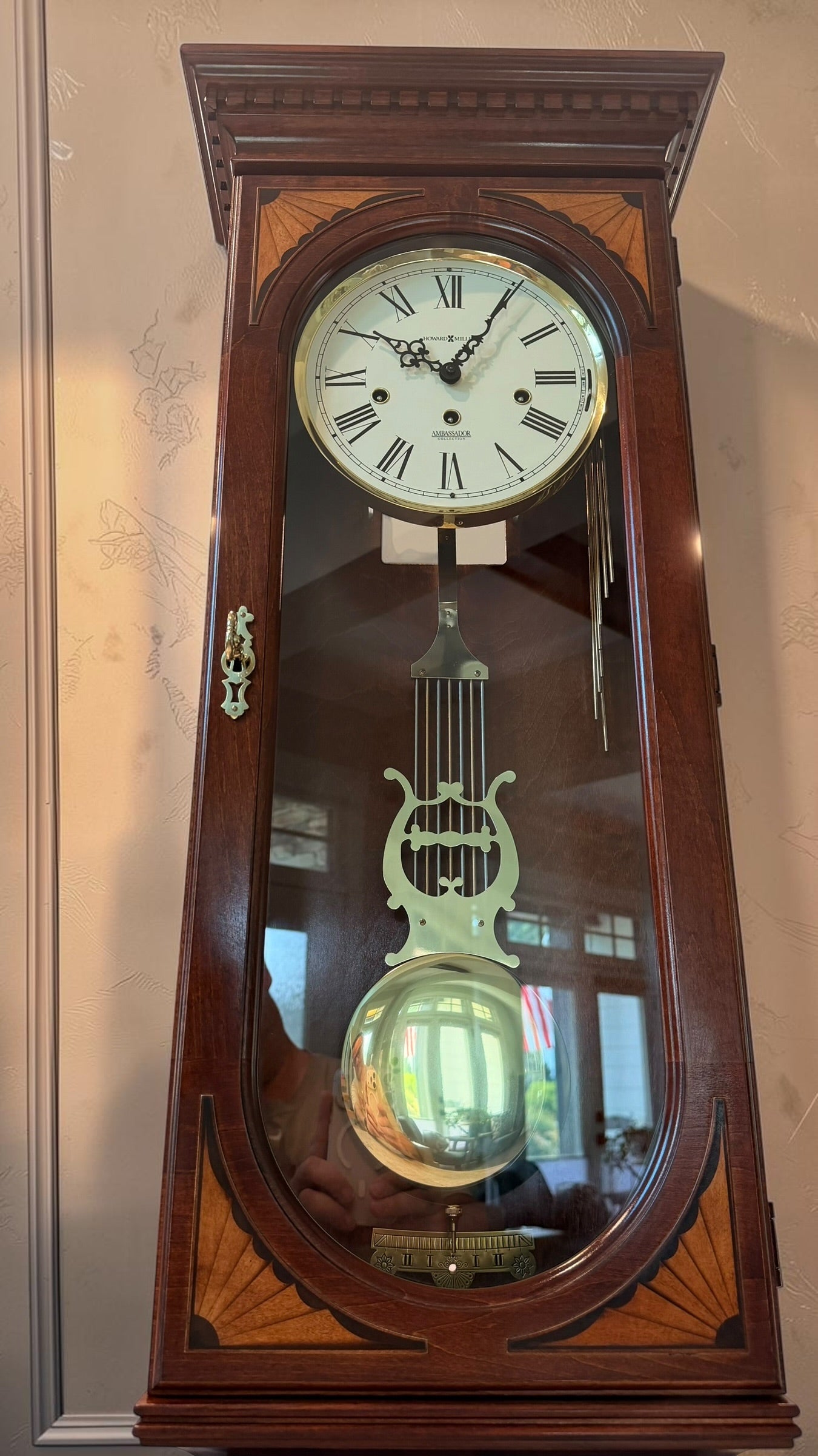 Howard Miller Lewis Triple Chime Wall Clock | Hermle Mechanical Movement | Ambassador Collection | Like New