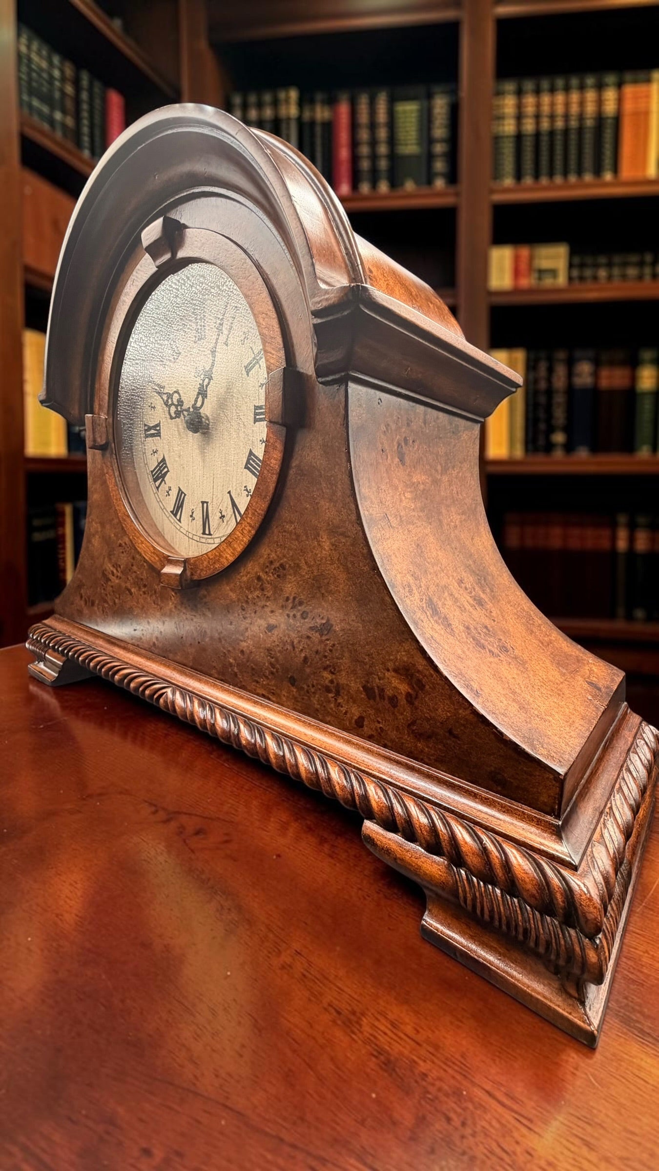 Vintage Sligh Quartz Mantel Clock Hermle Dual Chime Westminster Ave Maria Auto Night Shutoff