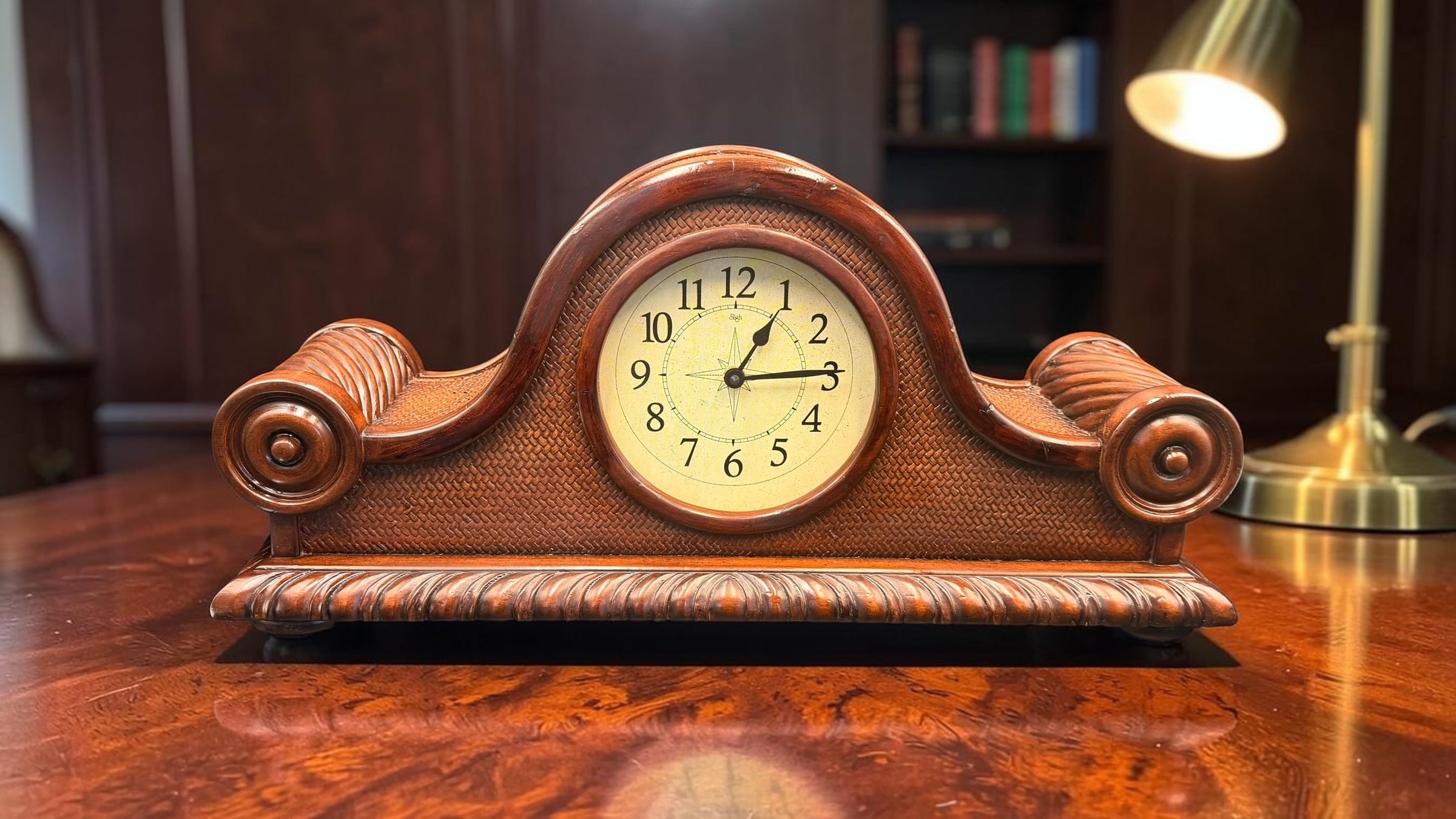 Sligh Quartz Chiming Mantel Clock | German Hermle Westminster Movement | Solid Hardwood Case | Model 0535-1-NT