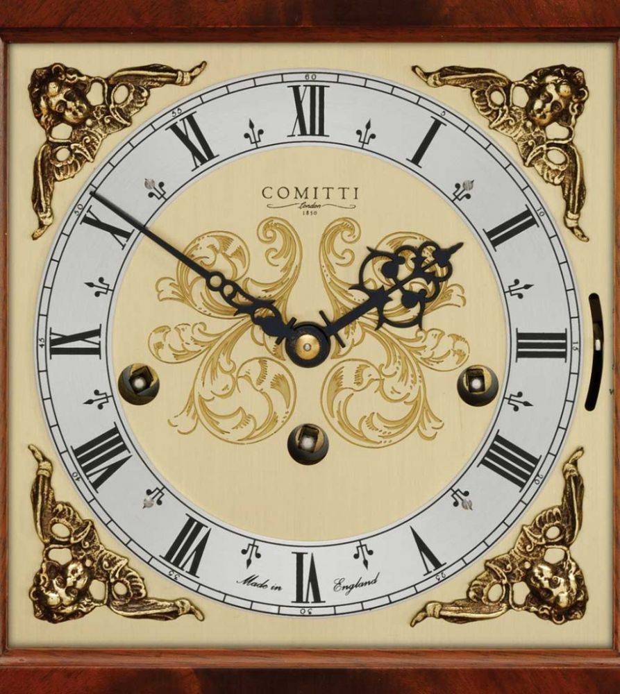 Comitti The Georgian Basket-Top Mantel Clock – Mahogany – product view 2