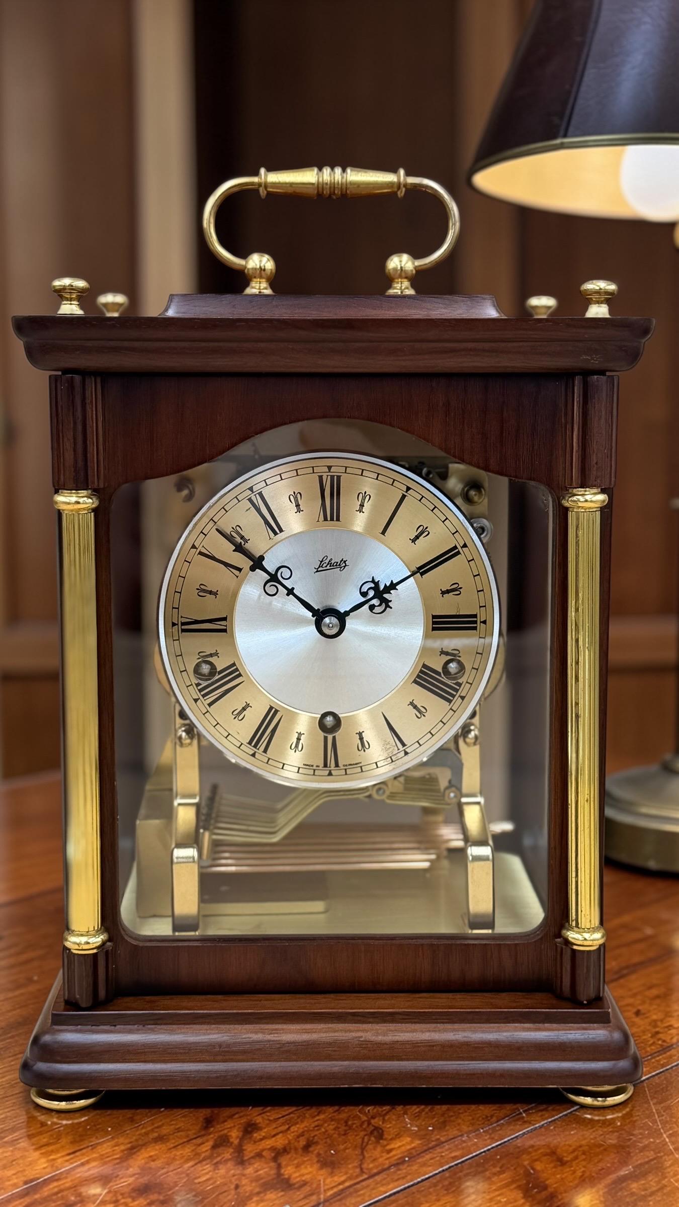 Schatz Triple Chime Mantel Clock – Vintage German Bracket Clock