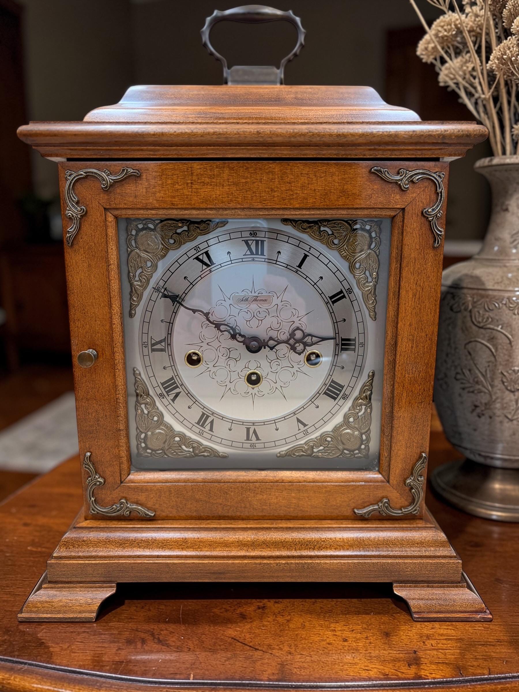 Seth Thomas Framingham Mantel Clock – Antique Westminster Chime German Movement