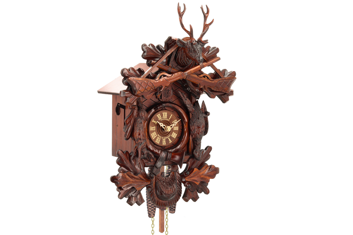 Anton Schneider 31/9 Cervus Nobilis cuckoo clock, side view