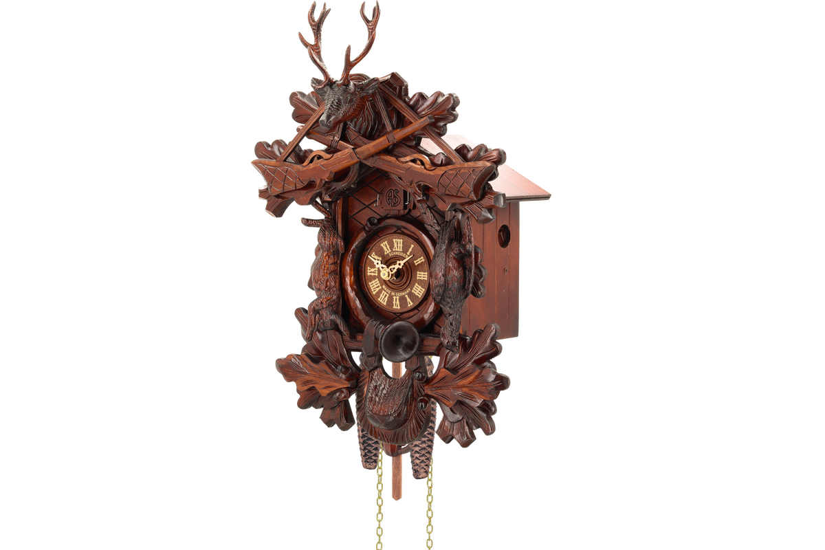 Anton Schneider 31/9 Cervus Nobilis cuckoo clock, side view