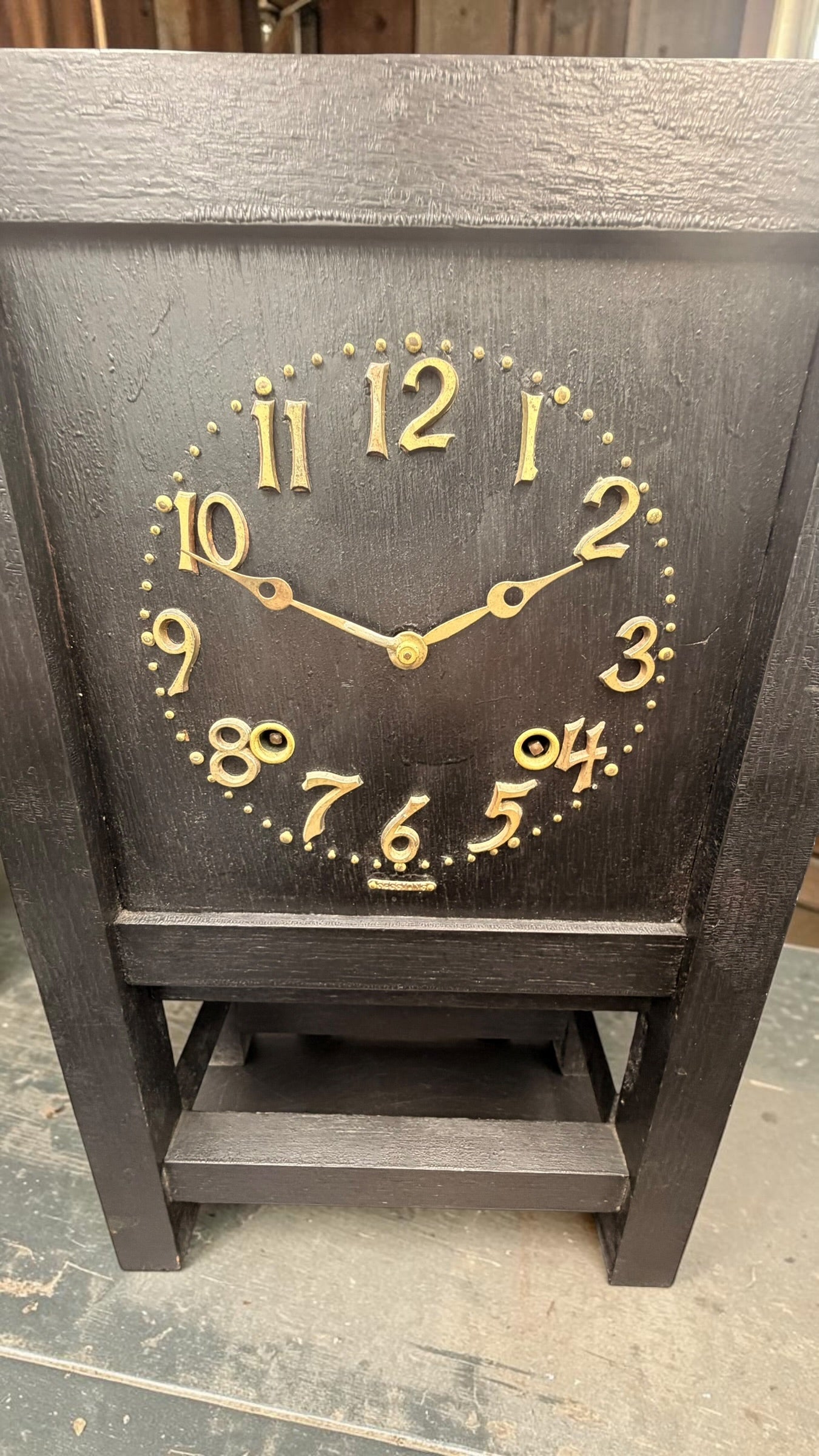 Antique Sessions Mission Style Mantel Clock – Arts & Crafts Wooden Case, Mechanical Time Strike