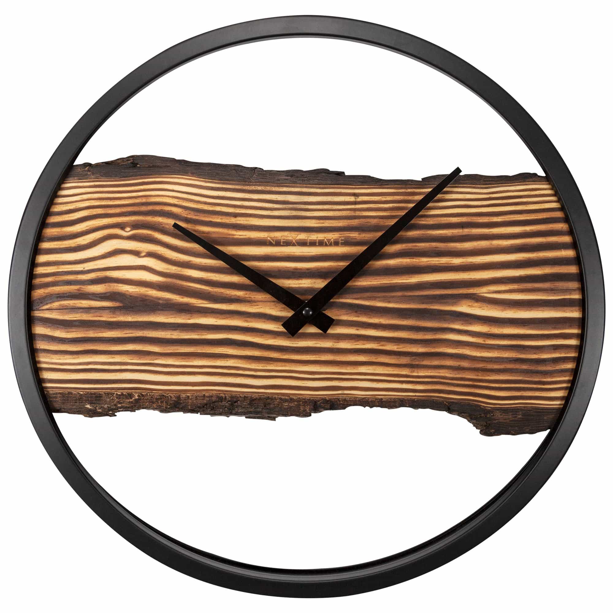 Forest Wall Clock - Real wood dial, robust metal frame  - 17.75 Inches  - (NeXtime 3263BR)