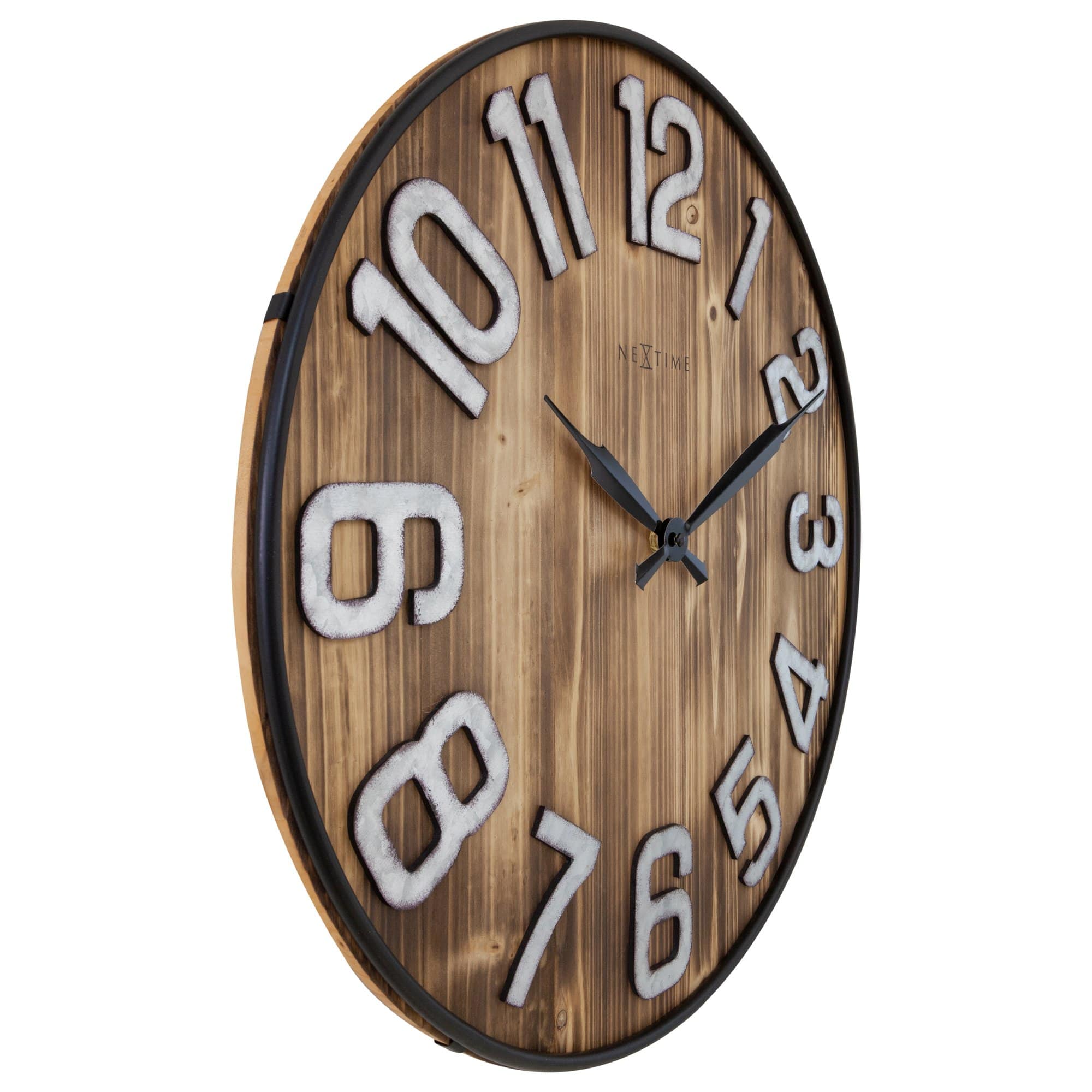 Aberdeen Large Wall Clock - Wood and Metal - 19.5 Inches - (NeXtime 3277BR)