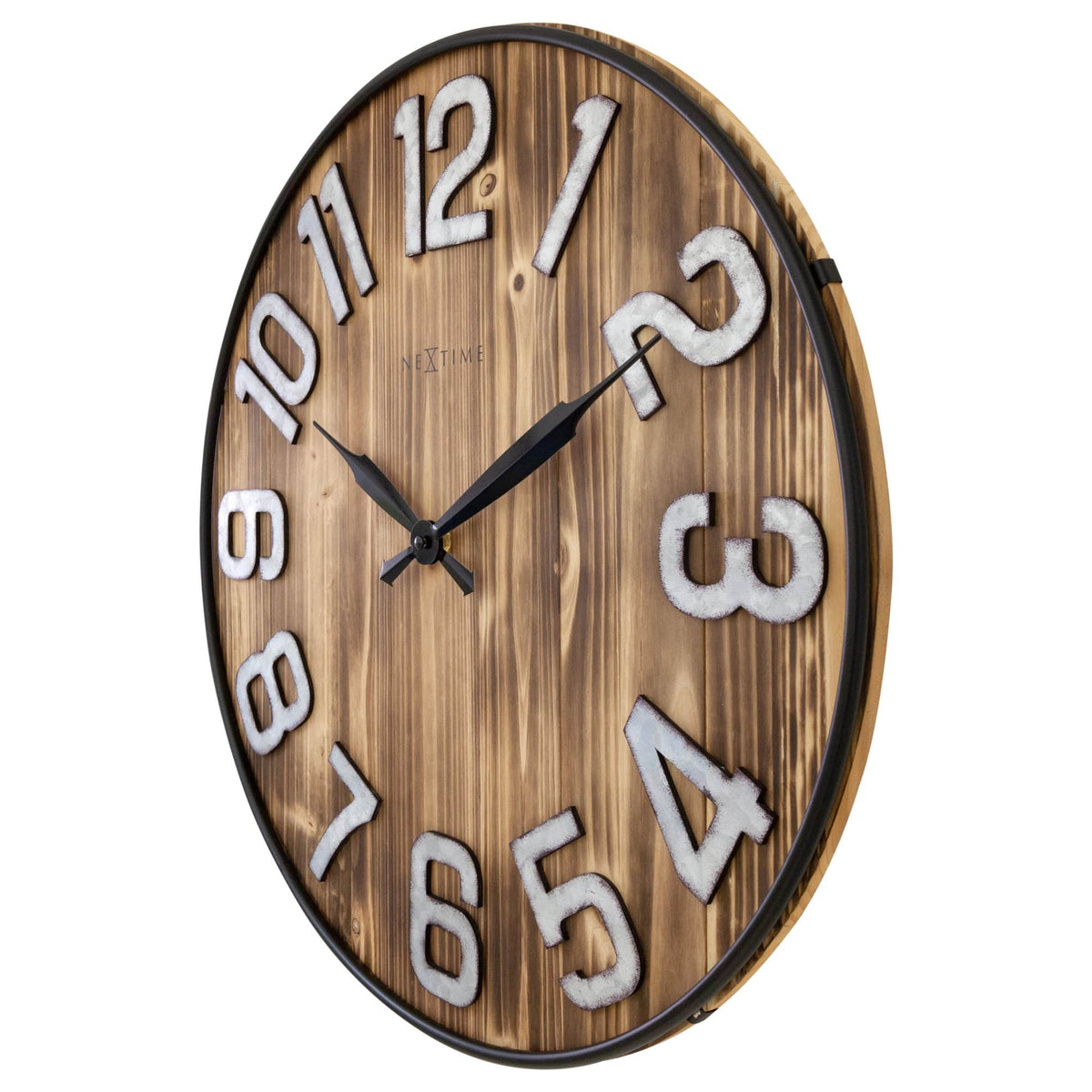 Aberdeen Large Wall Clock - Wood and Metal - 19.5 Inches - (NeXtime 3277BR)