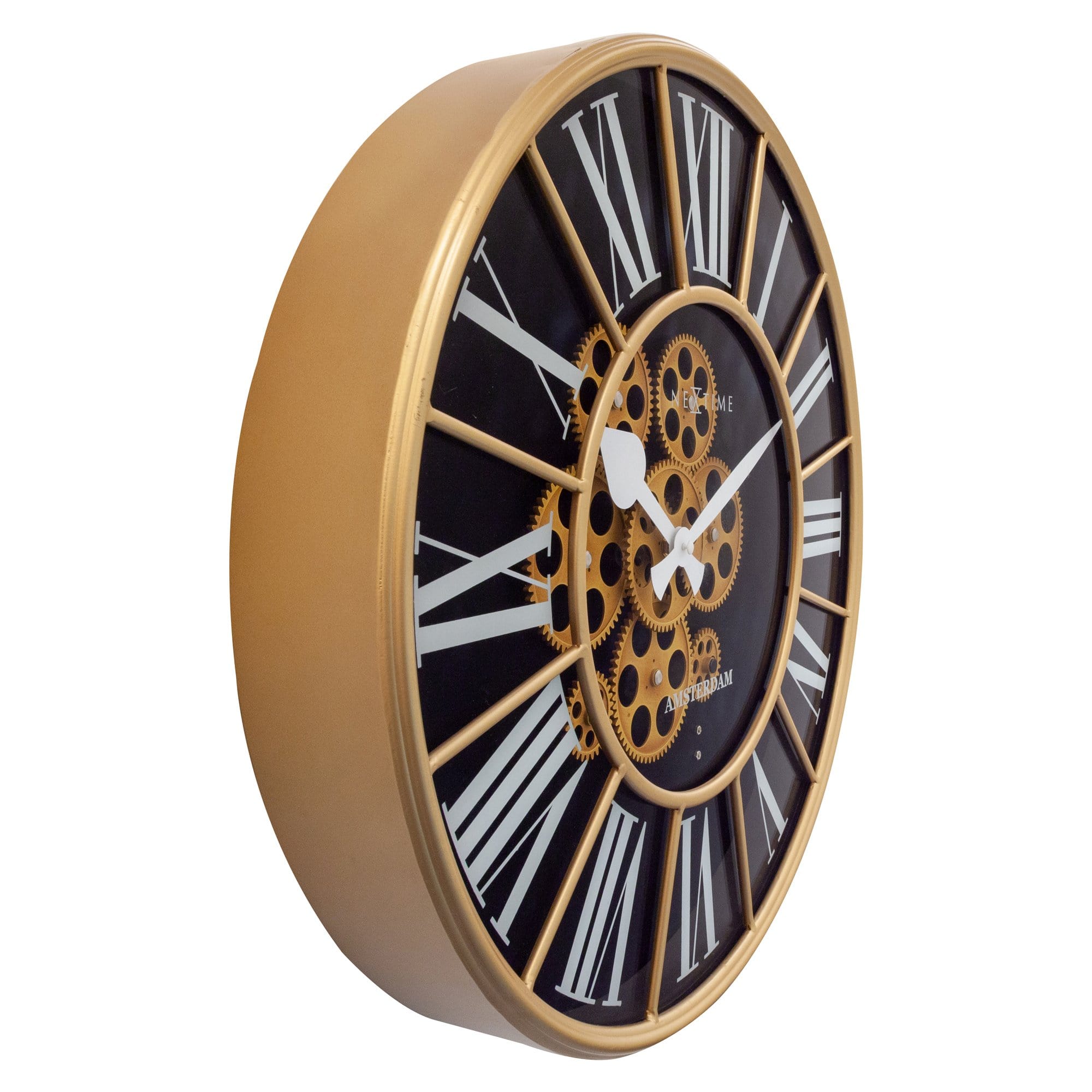 William Moving Gear Wall Clock - Modern Industrial Design - 19.7 Inch - (NeXtime 3283)