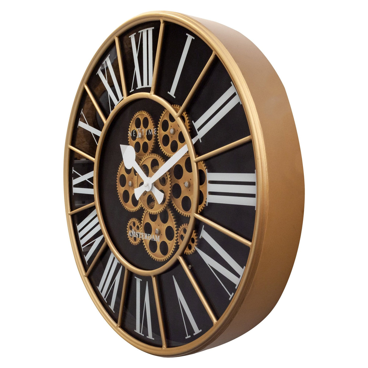William Moving Gear Wall Clock - Modern Industrial Design - 19.7 Inch - (NeXtime 3283)