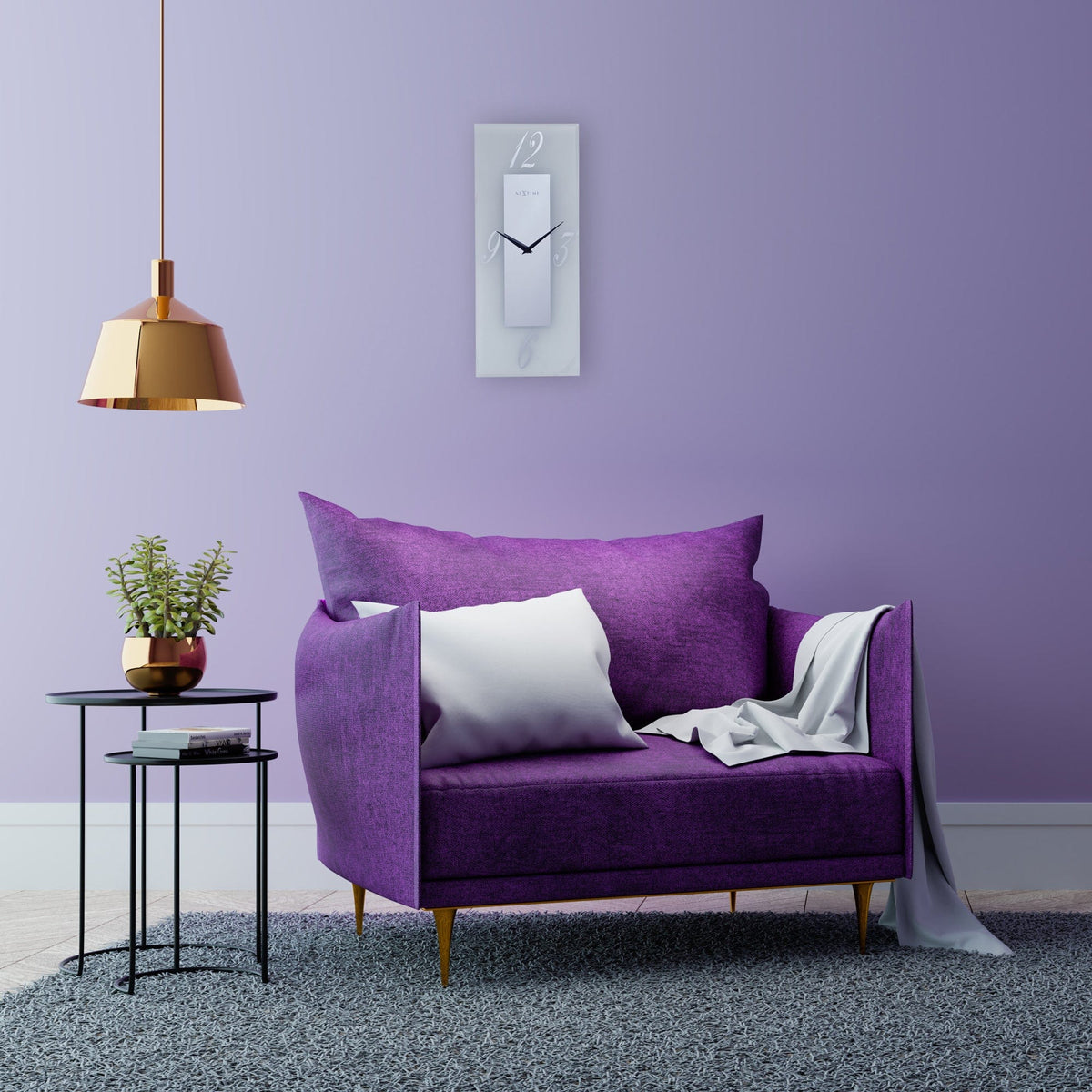 3302FR "Dali" Frosted/Mirror - Wall clock