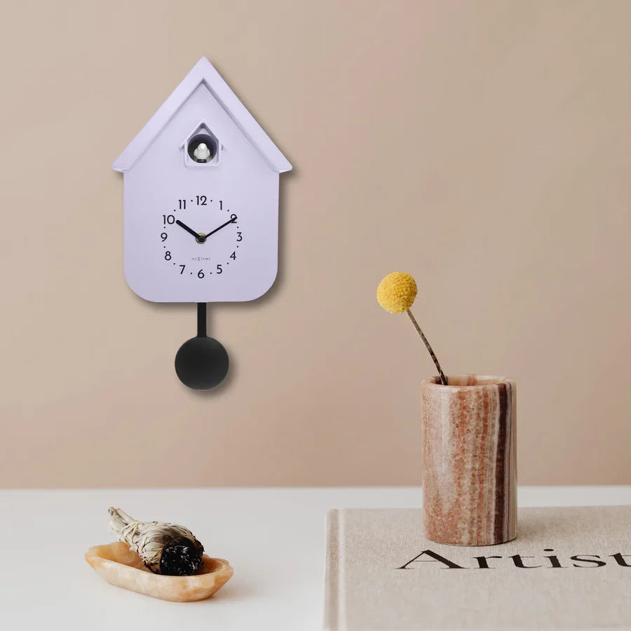 Modern Cuckoo Wall Clock with Night Sensor & Pendulum – “Twitter”