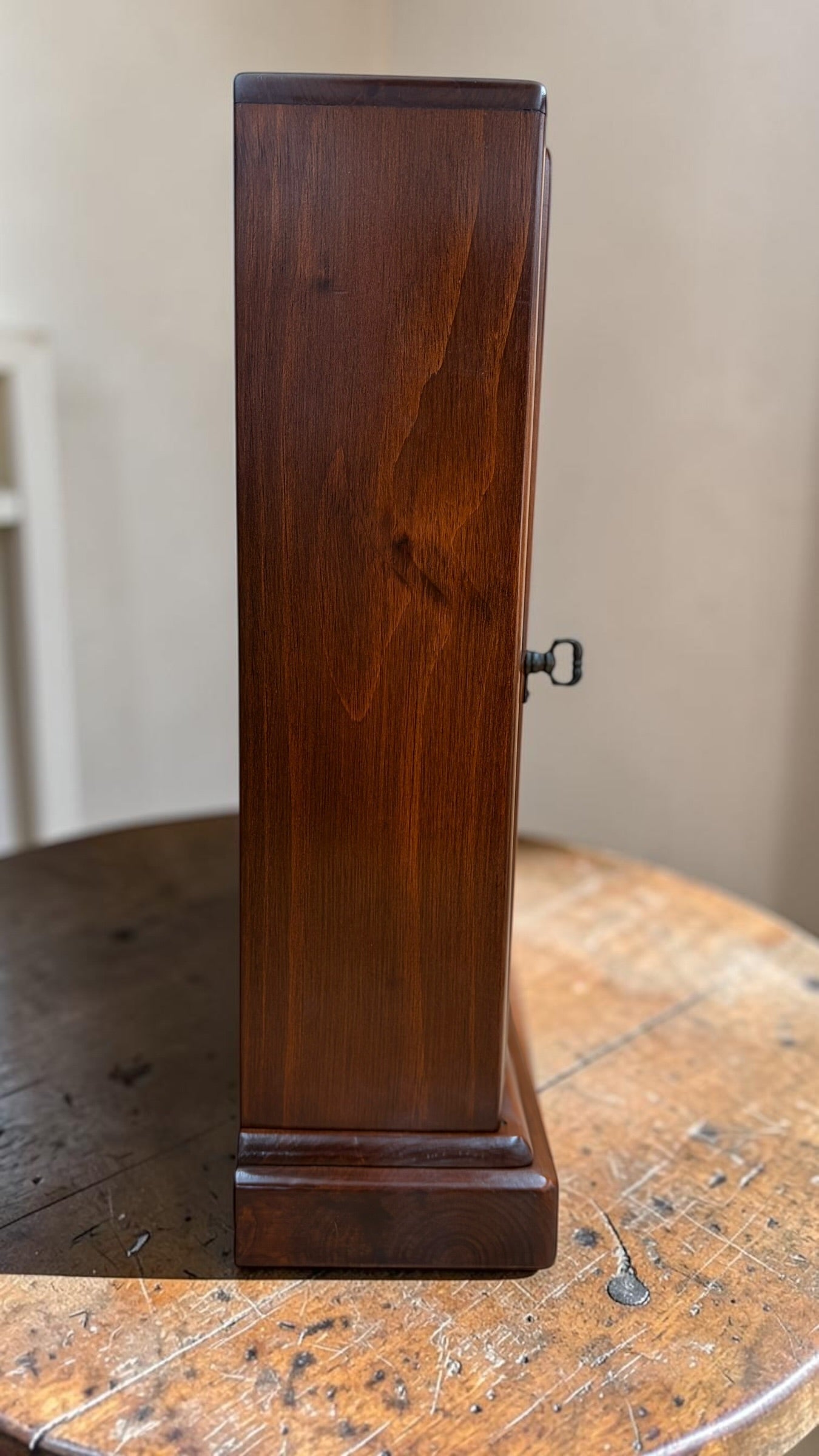 Antique New England Clock Co. Pine Shelf Clock — Time-Only — Running & Serviced